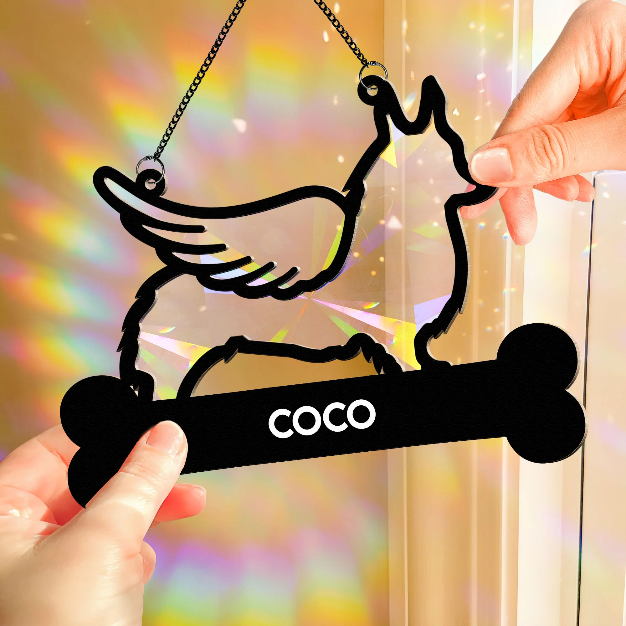 Loss Of Dog - Personalized Rainbow Suncatcher - Image 2