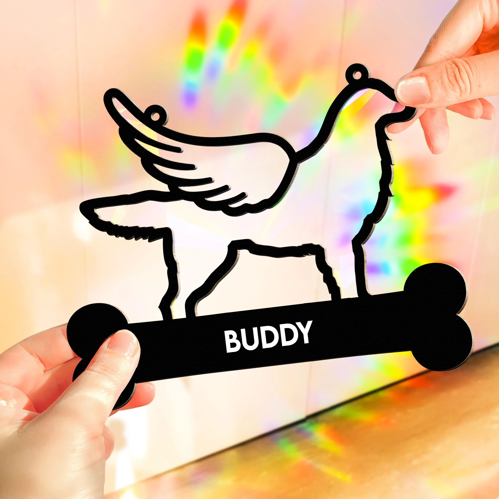 Loss Of Dog - Personalized Rainbow Suncatcher - Image 4