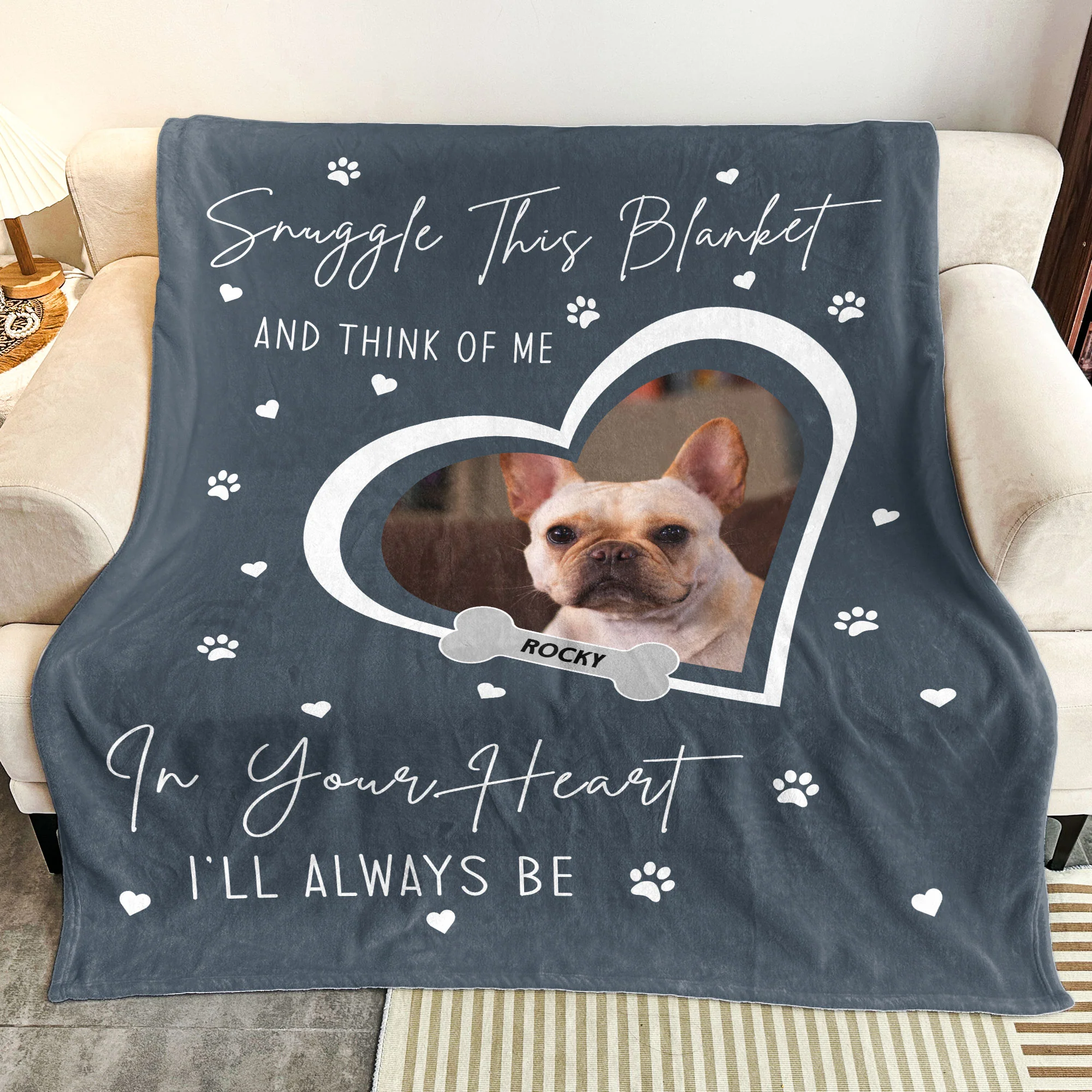 Loss Of Dog Snuggle This Blanket And Think Of Me - Personalized Photo Blanket - Image 4