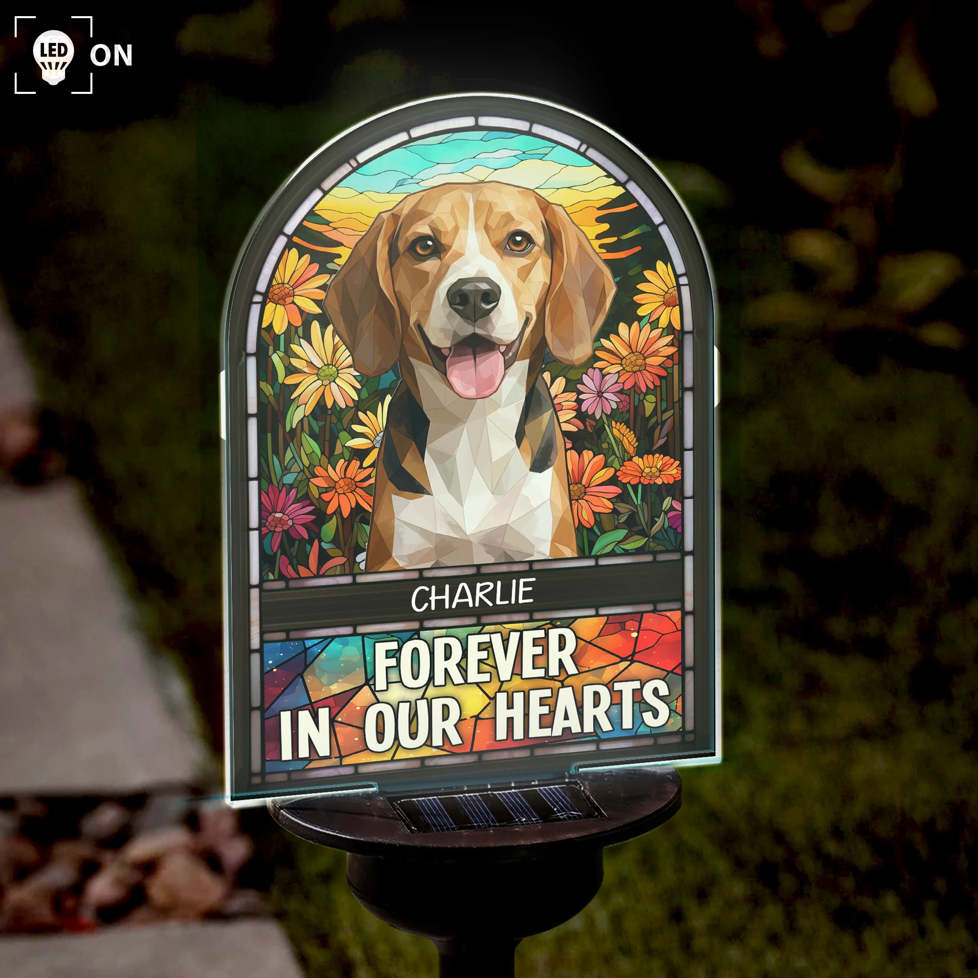 Loss Of Pet Forever In Our Hearts - Personalized Solar Light - Image 2