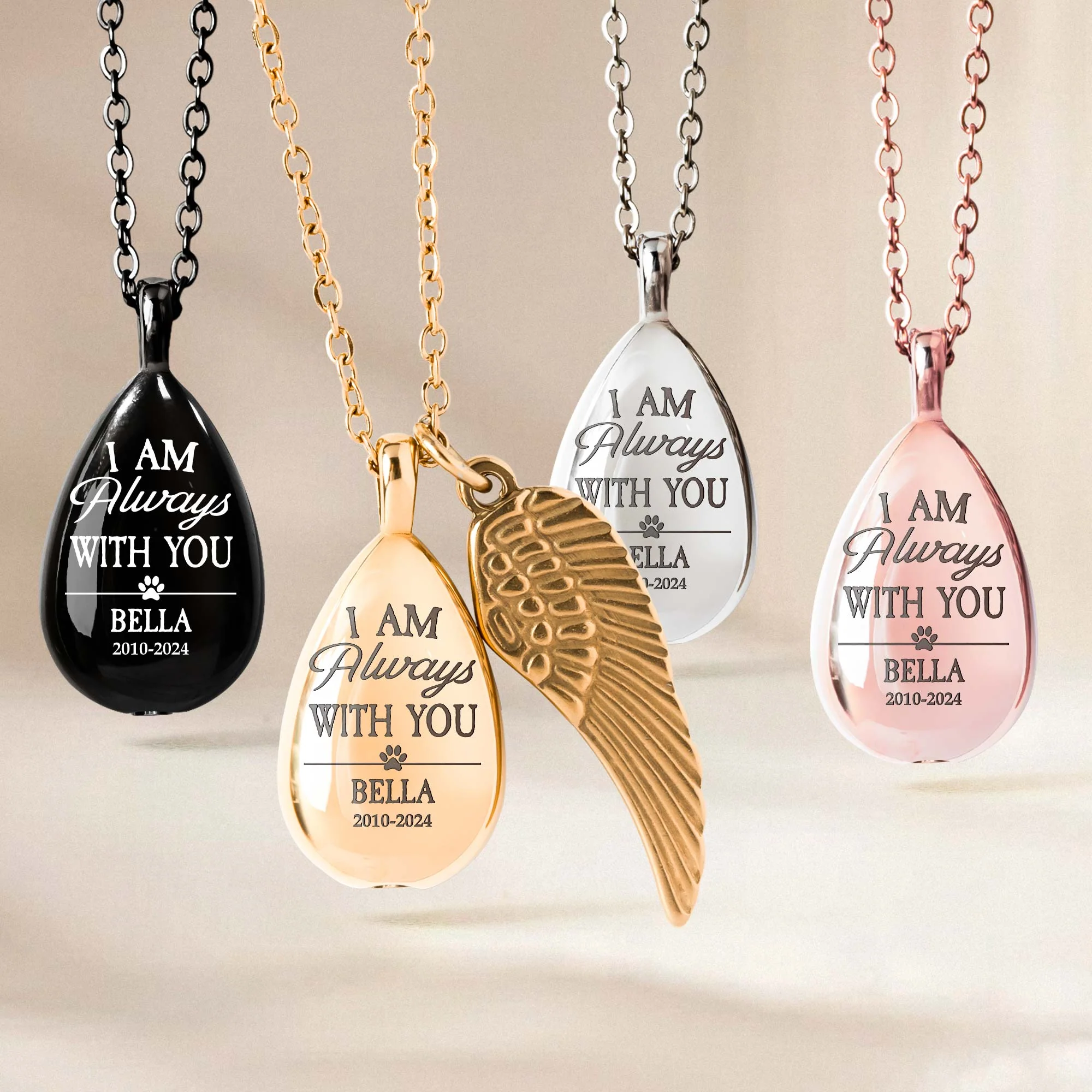 Loss Of Pet - I Am Always With You - Personalized Urn Necklace - Image 2