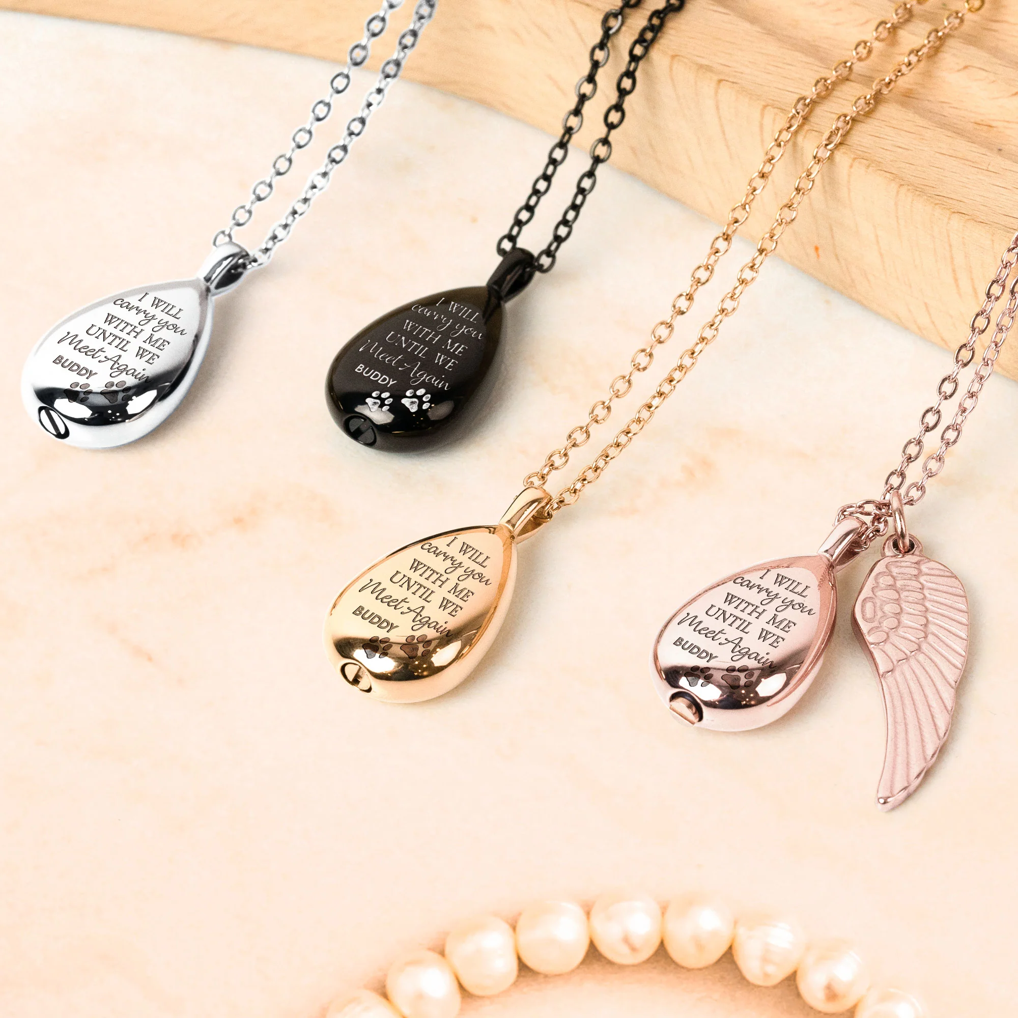 Loss Of Pet - I Will Carry You With Me - Personalized Urn Necklace - Image 3