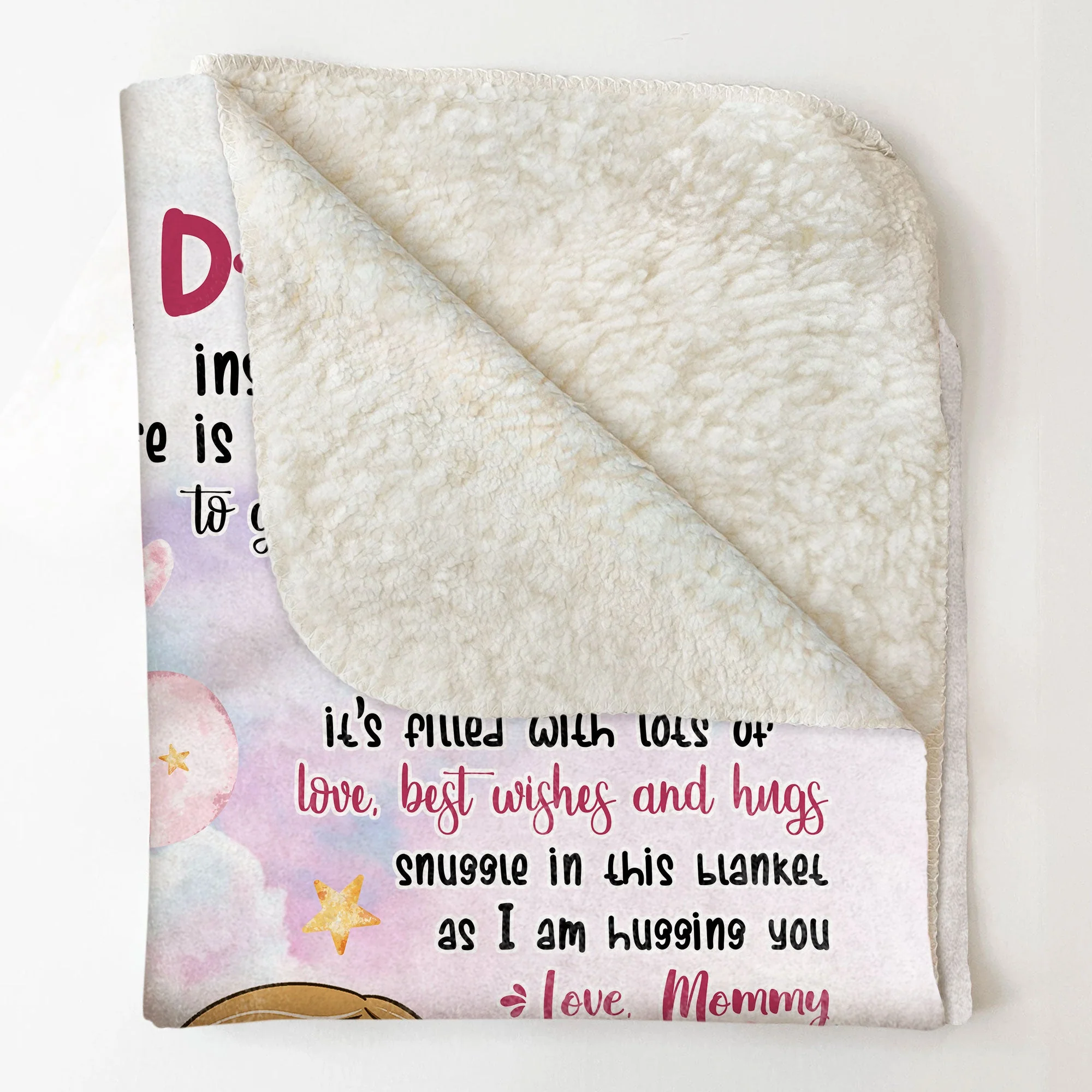 Love, Best Wishes And Hugs - Personalized Blanket - Image 4