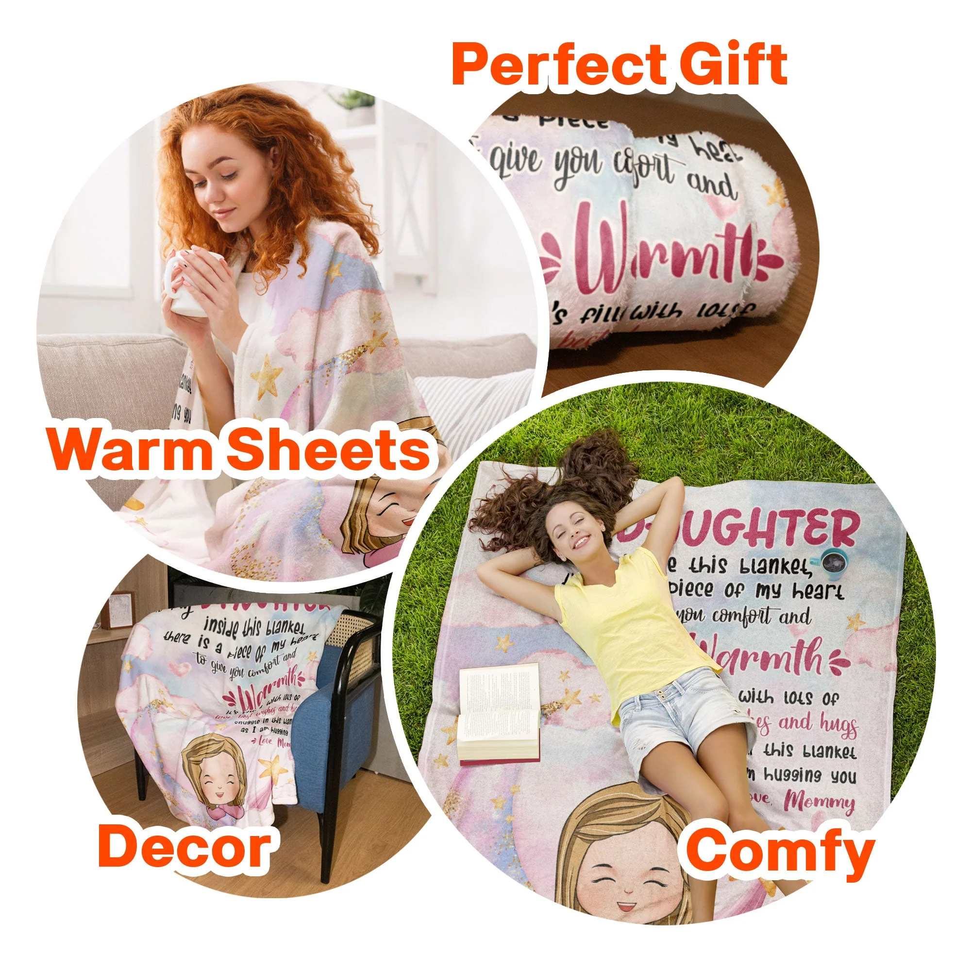 Love, Best Wishes And Hugs - Personalized Blanket - Image 6