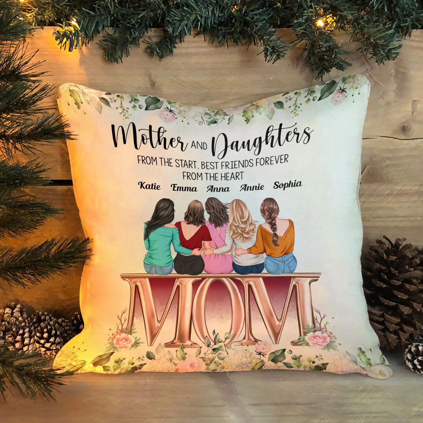 Love Between Mother And Daughters - Personalized Pillow (Insert Included) - Image 4