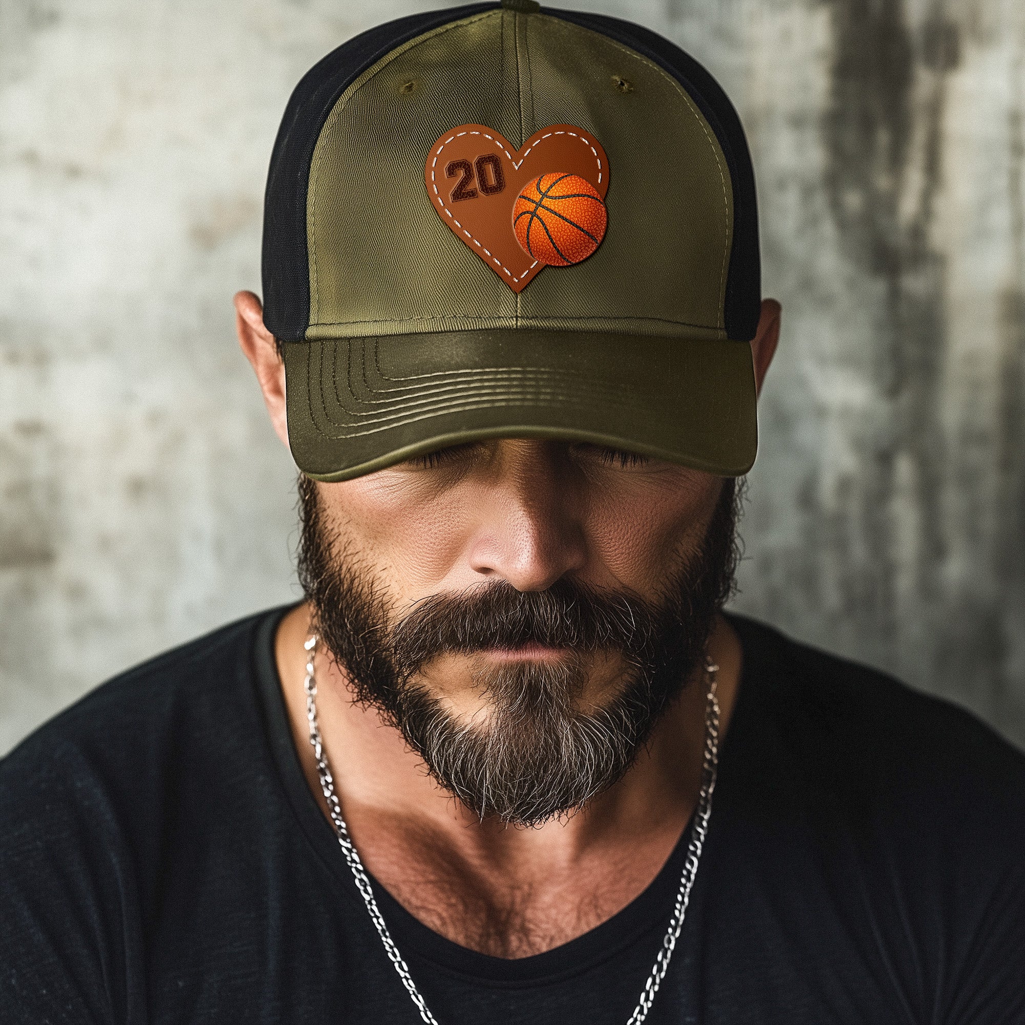 Love Football, Baseball, Softball, Sports - Personalized Leather Patch Hat - Image 4