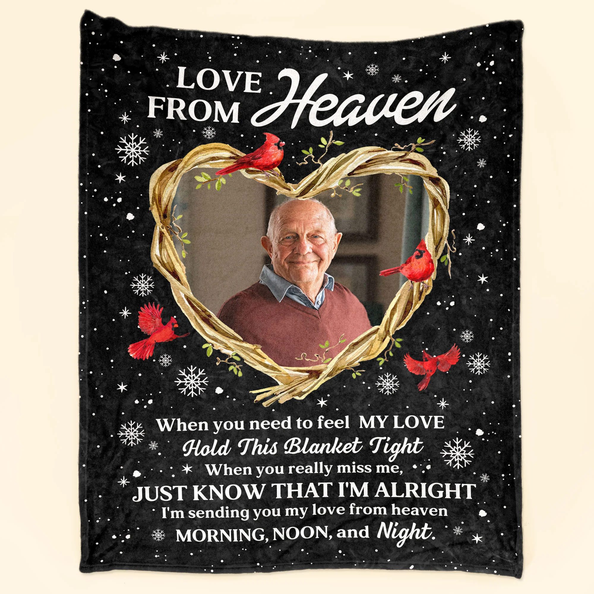 Love From Heaven - Personalized Photo Memorial Blanket - Image 4