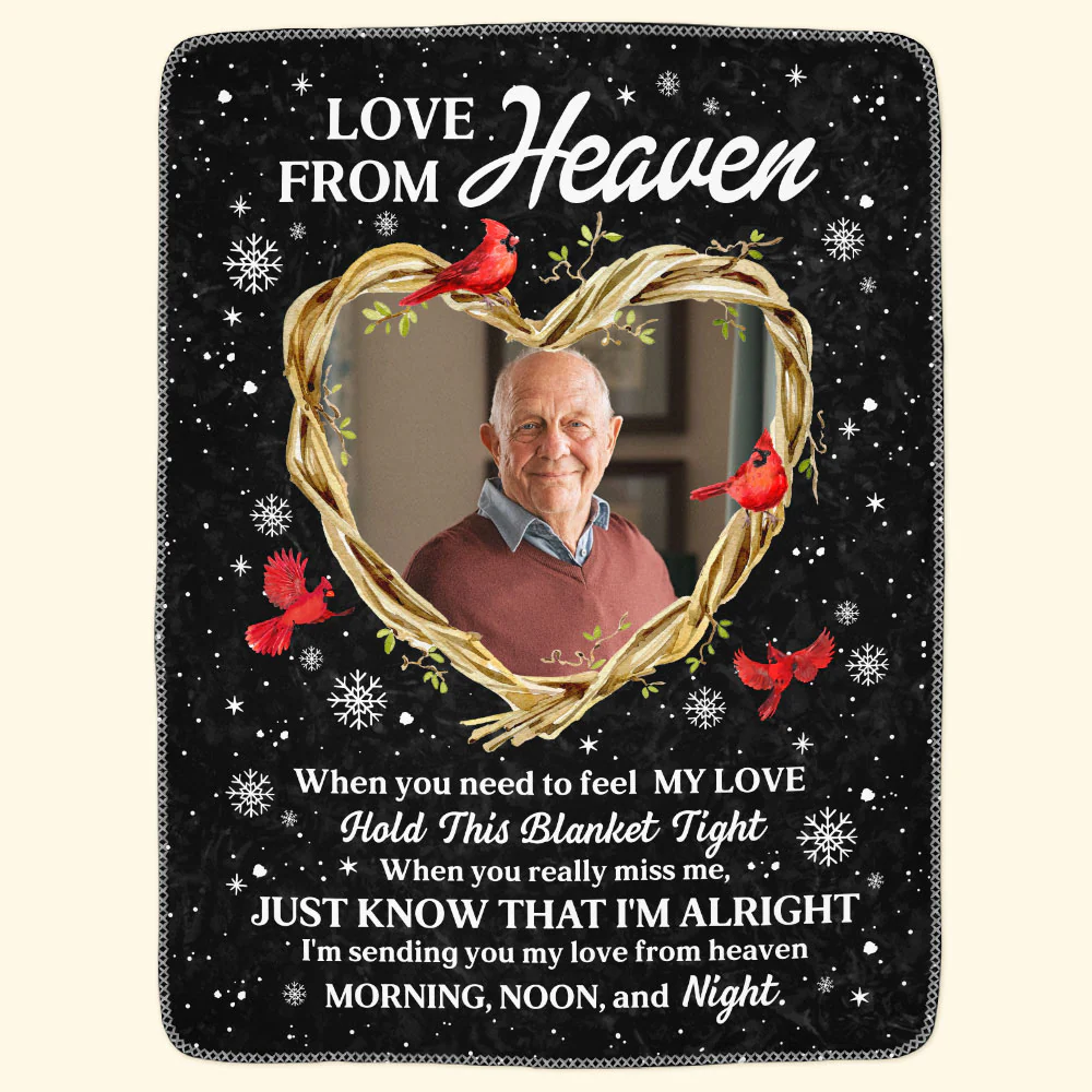 Love From Heaven - Personalized Photo Memorial Blanket - Image 6