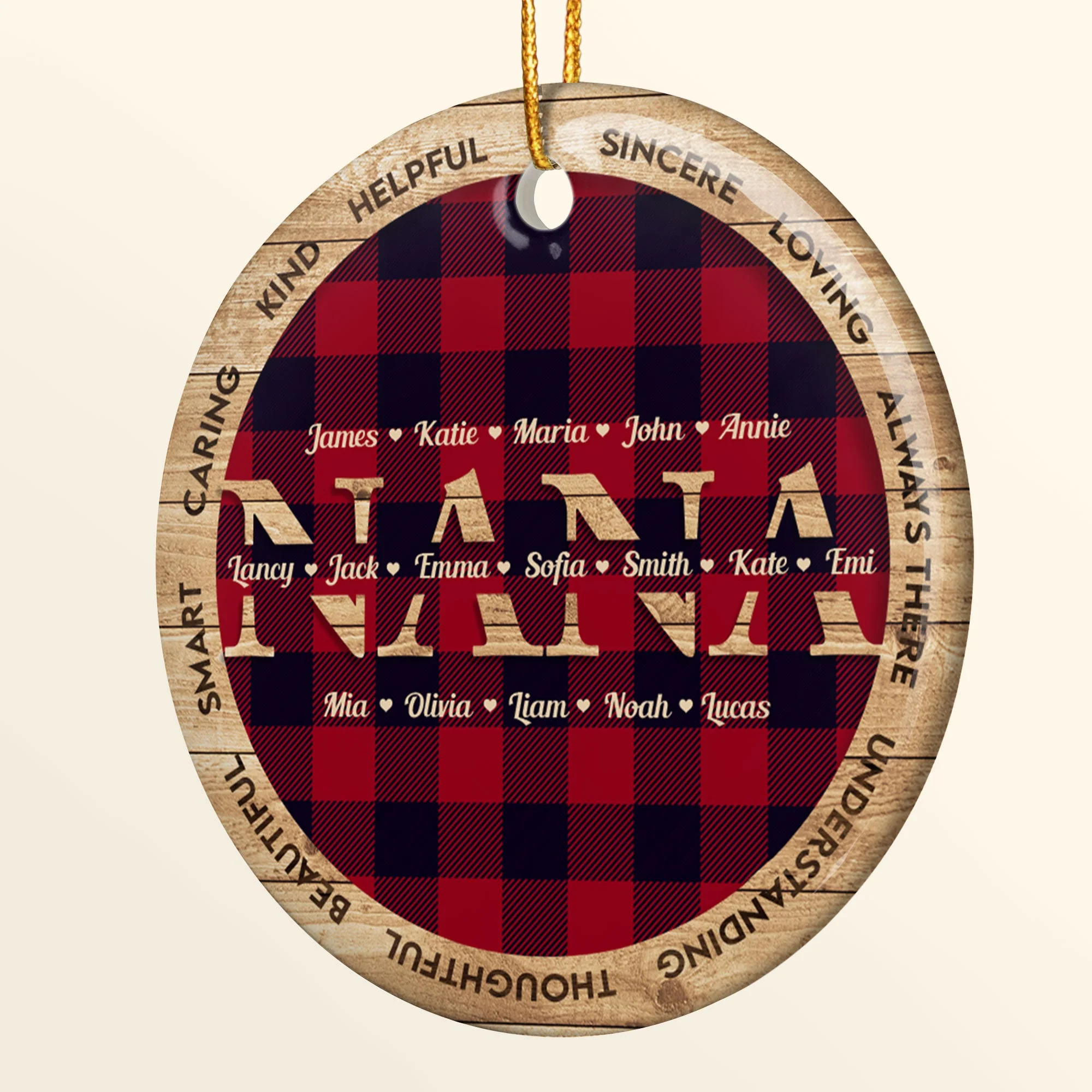 Love Grandma Mommy Auntie - Personalized Ceramic Ornament - Christmas Gift For Family - Image 2