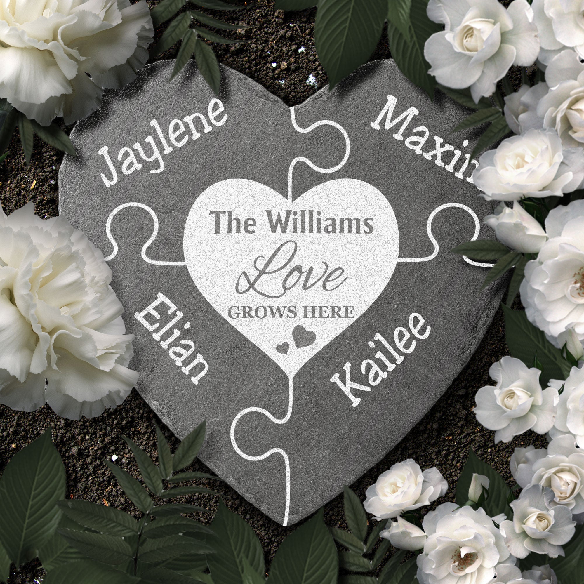 Love Grows Here - Personalized Garden Stone - Image 2