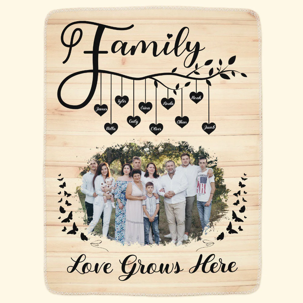 Love Grows Here - Personalized Photo Blanket - Image 5