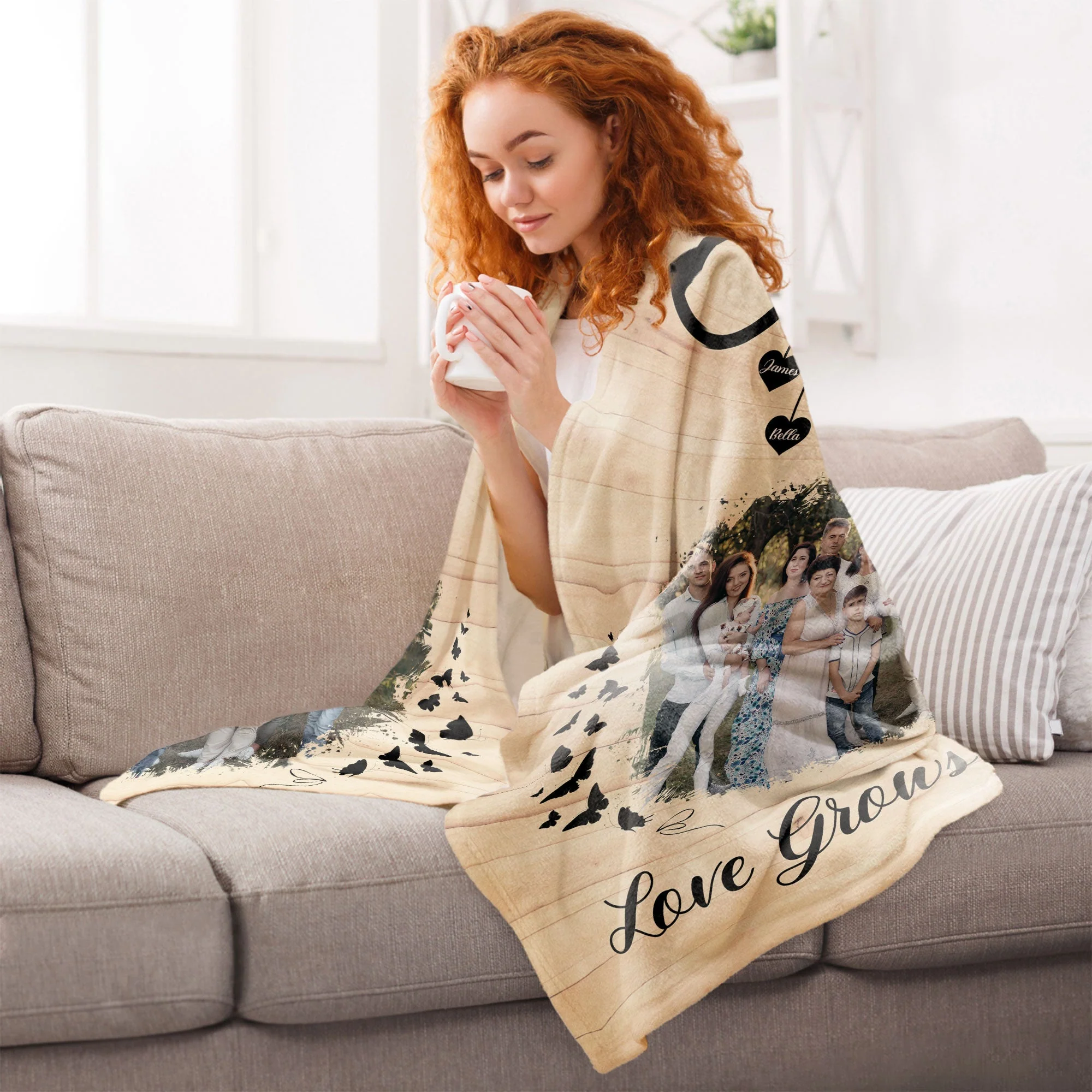 Love Grows Here - Personalized Photo Blanket - Image 7