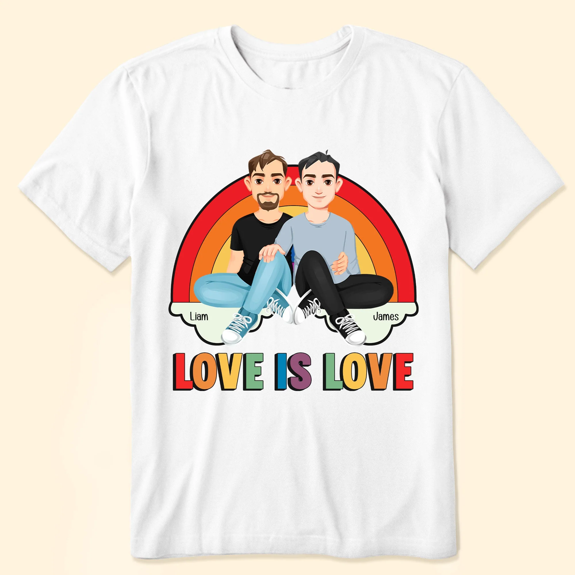 Love Is Love Rainbow Pride Month - Personalized Shirt - Image 3