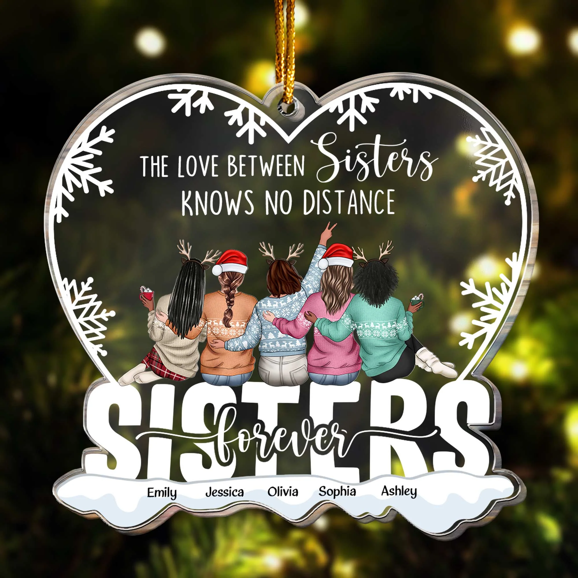 Love Knows No Distance - Personalized Acrylic Ornament - Image 2