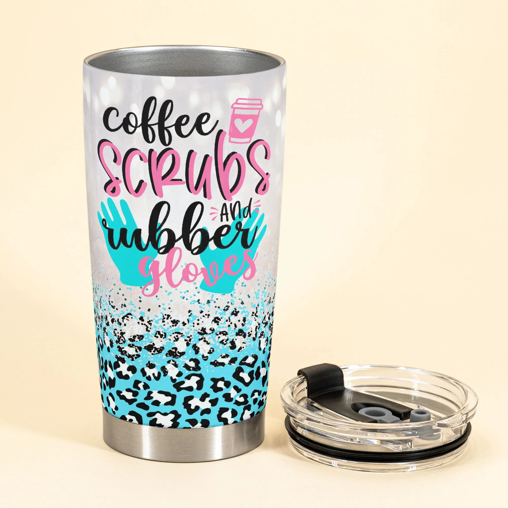 Love Nurselife Scrubs - Personalized Tumbler Cup - Gift For Doctor & Nurse - Cartoon Nurse - Image 3