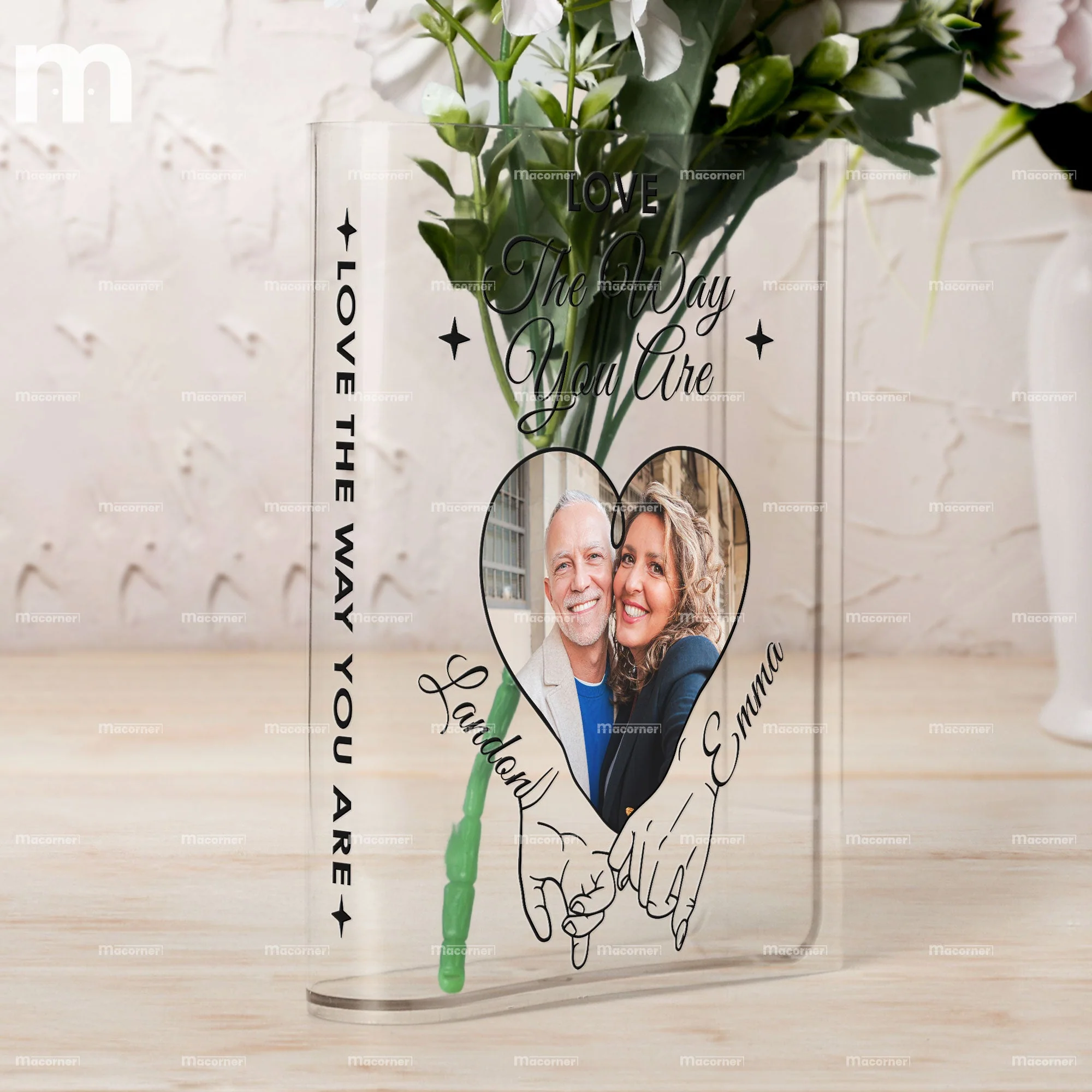 Love The Way You Are - Personalized Photo Acrylic Book Vase - Image 4