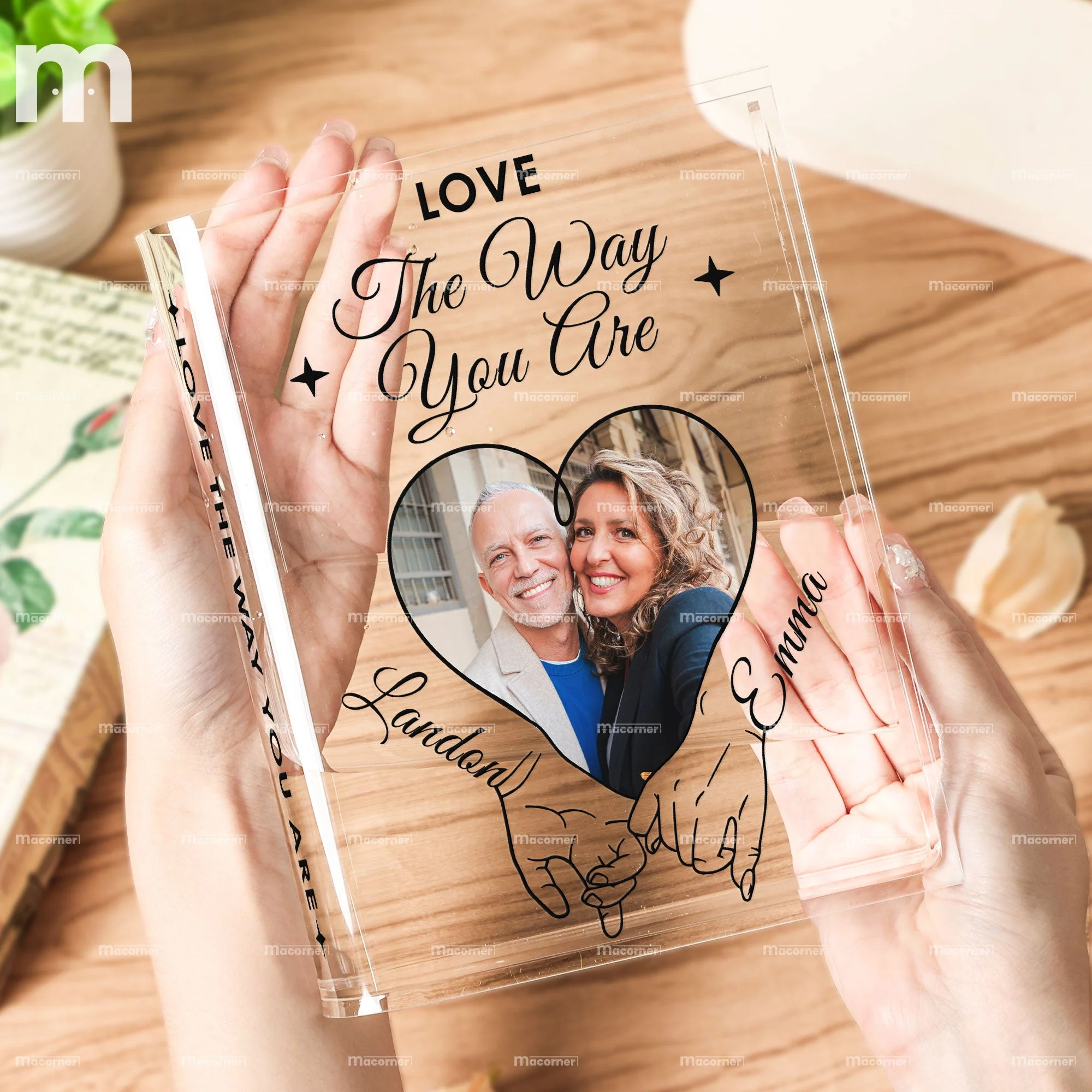 Love The Way You Are - Personalized Photo Acrylic Book Vase - Image 5