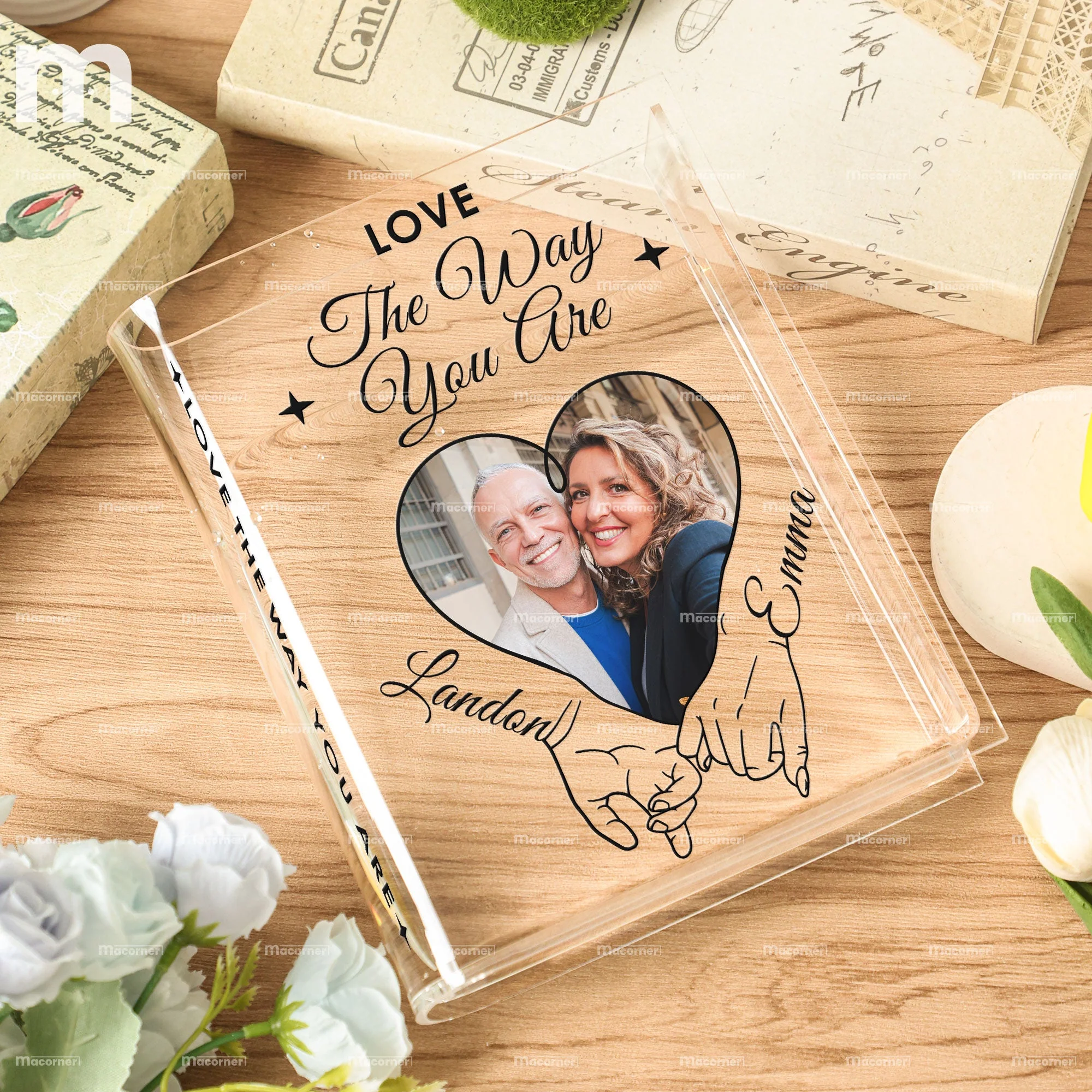 Love The Way You Are - Personalized Photo Acrylic Book Vase - Image 6