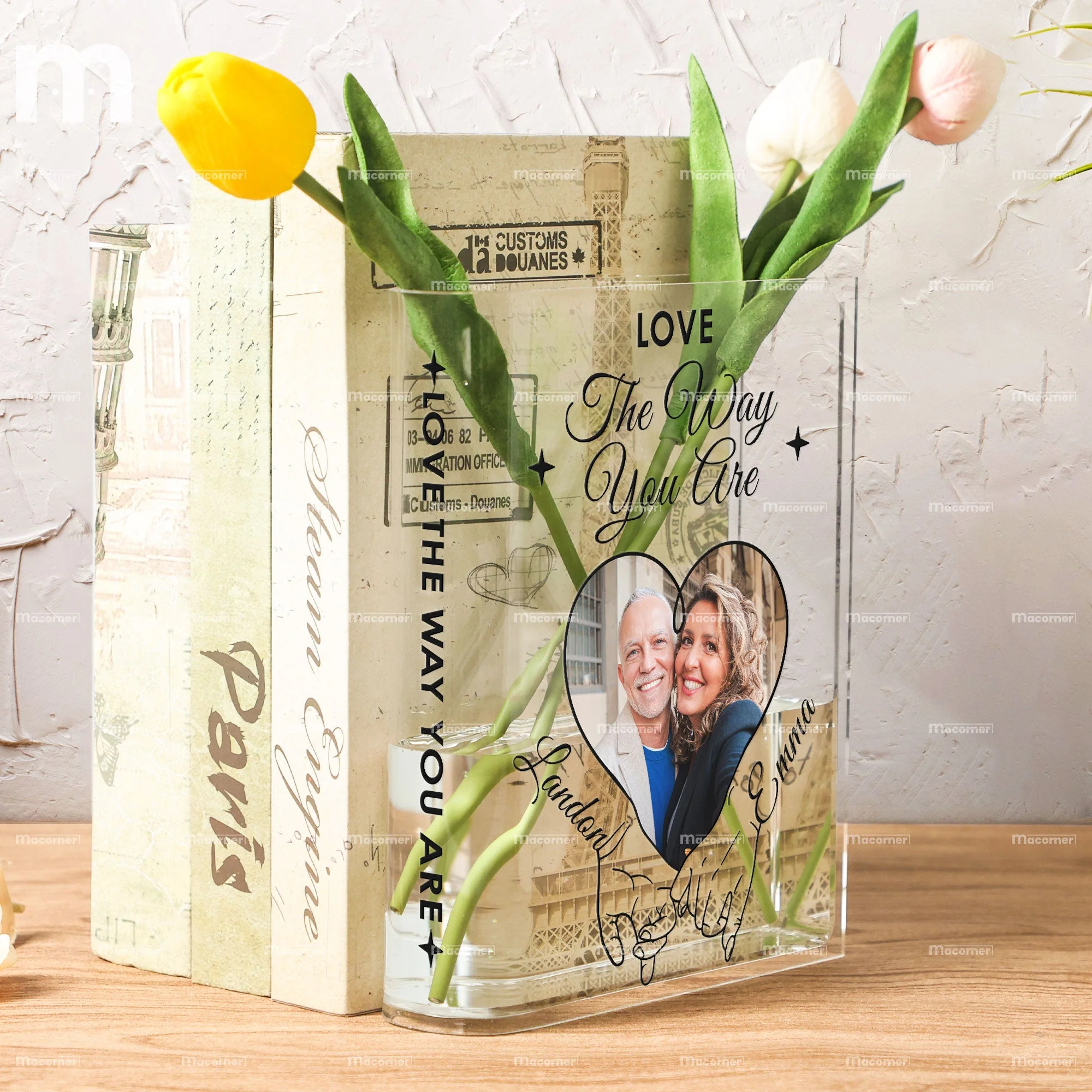 Love The Way You Are - Personalized Photo Acrylic Book Vase - Image 7