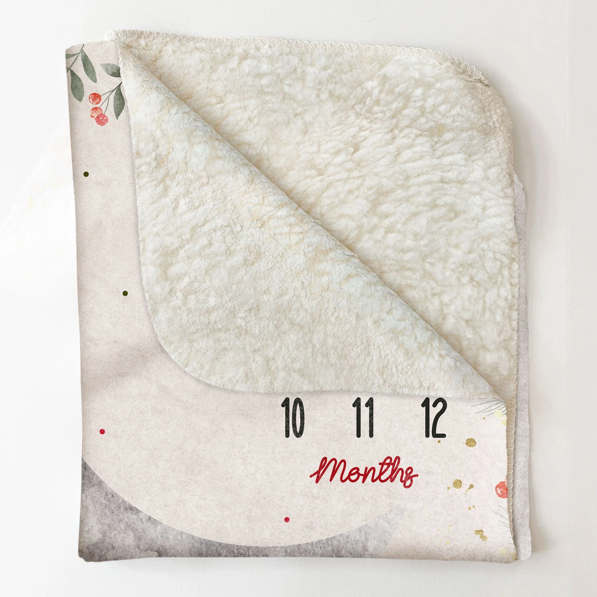 Love You To The Moon And Back Christmas Pattern - Personalized Baby Blanket - Image 4