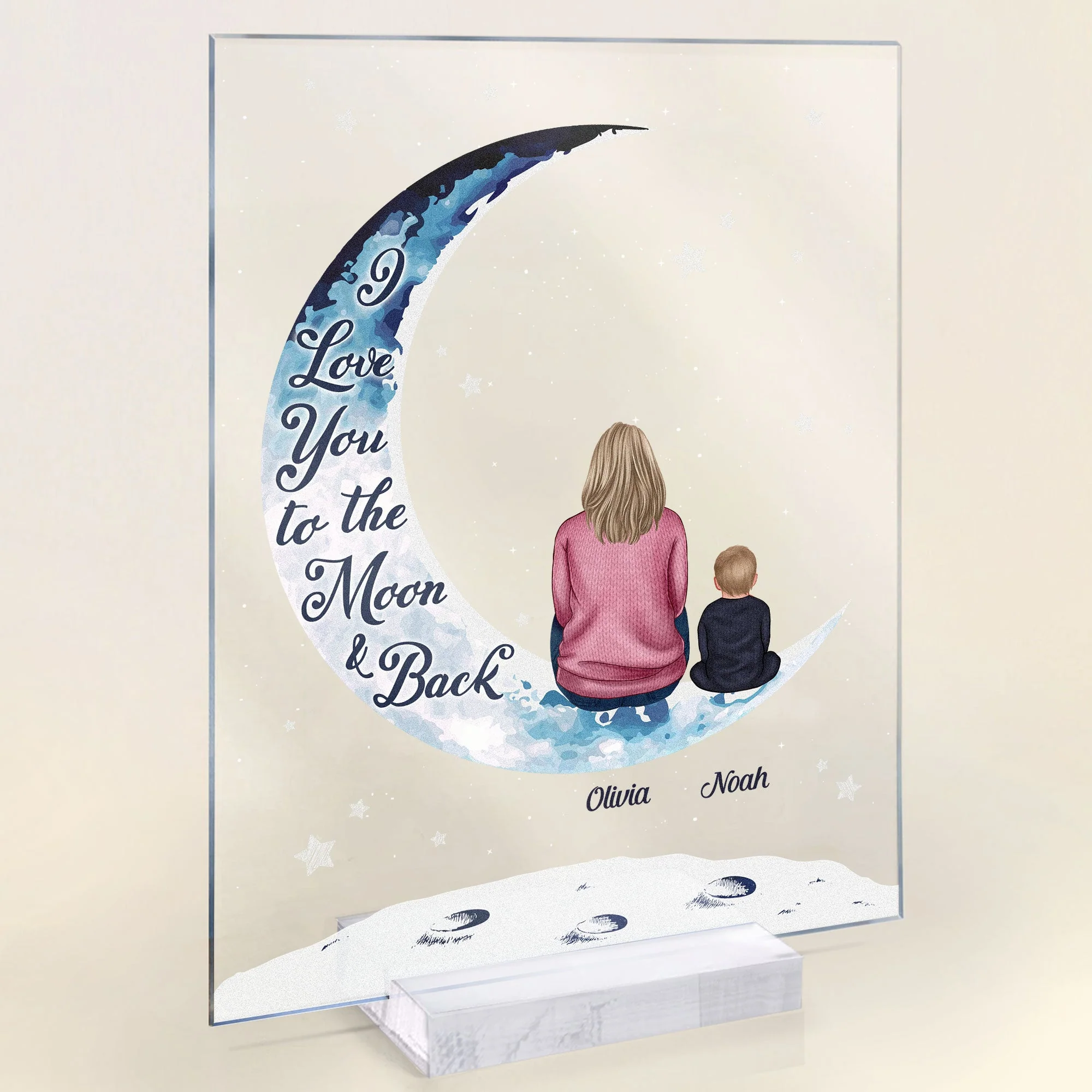 Love You To The Moon And Back - Personalized Acrylic Plaque - Image 3