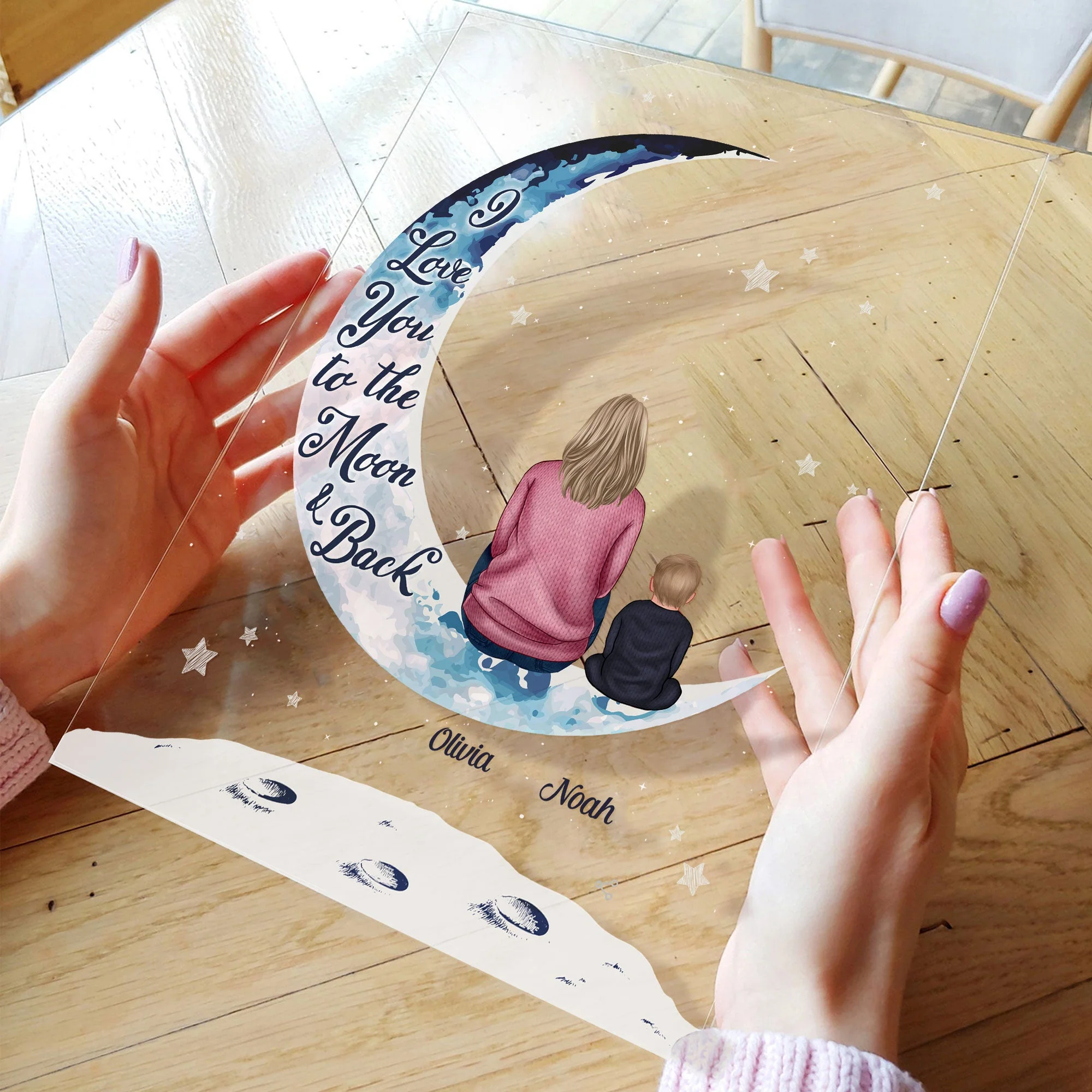 Love You To The Moon And Back - Personalized Acrylic Plaque - Image 4