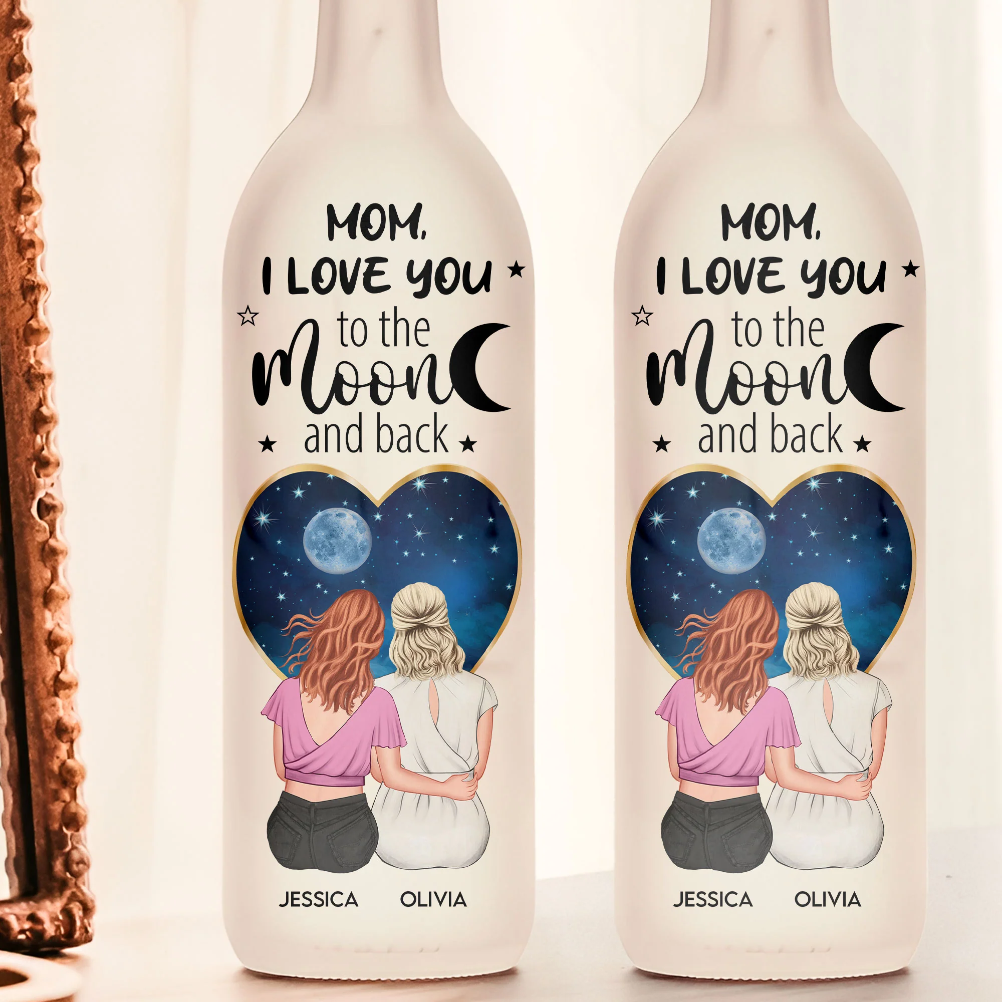 Love You To The Moon And Back - Personalized Bottle Lamp - Image 2