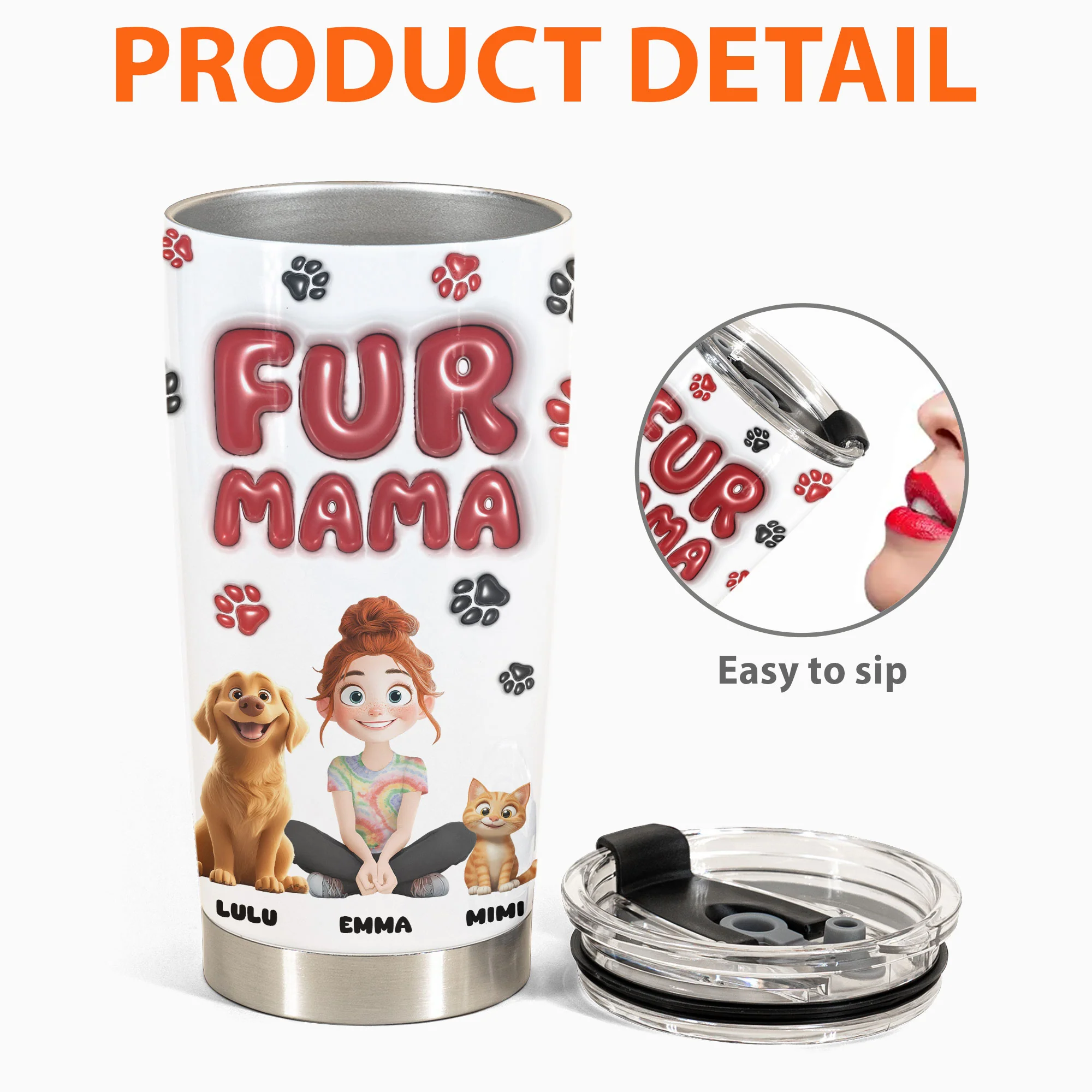 Lovely Fur Mama - Personalized Tumbler Cup - Image 6