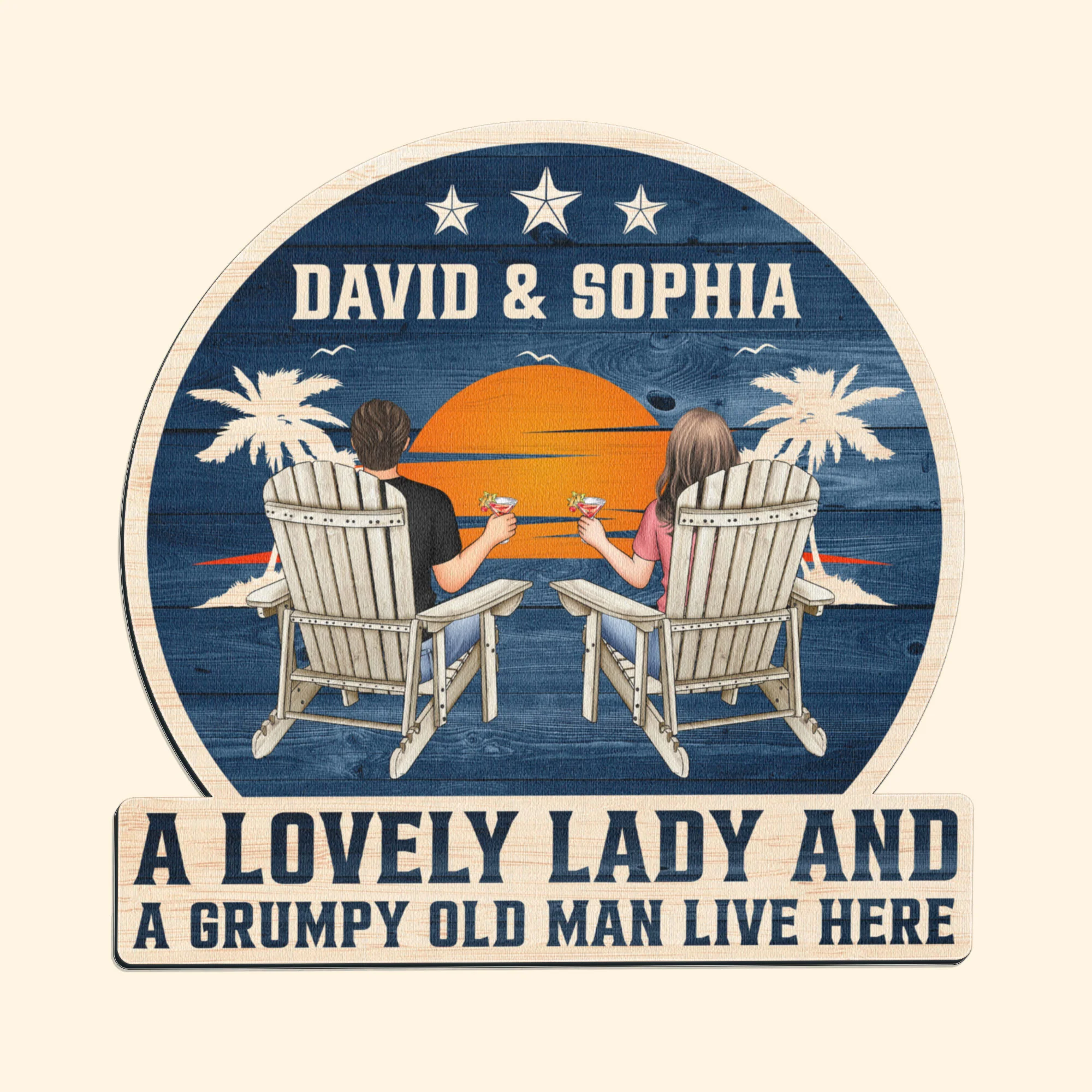 Lovely Lady And A Grumpy Old Man Live Here - Personalized Doormat - Image 3