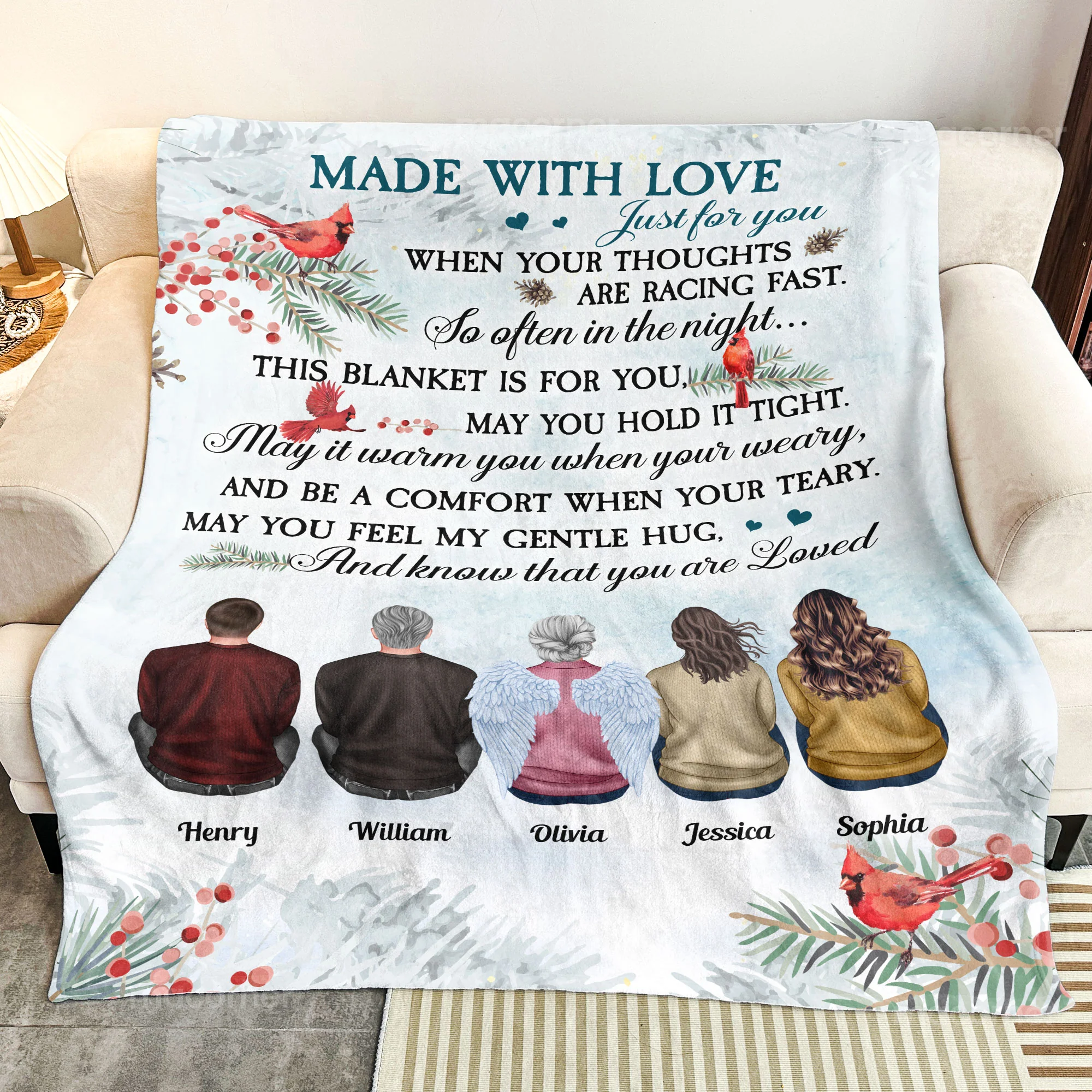 Made With Love Just For You - Personalized Blanket - Image 3