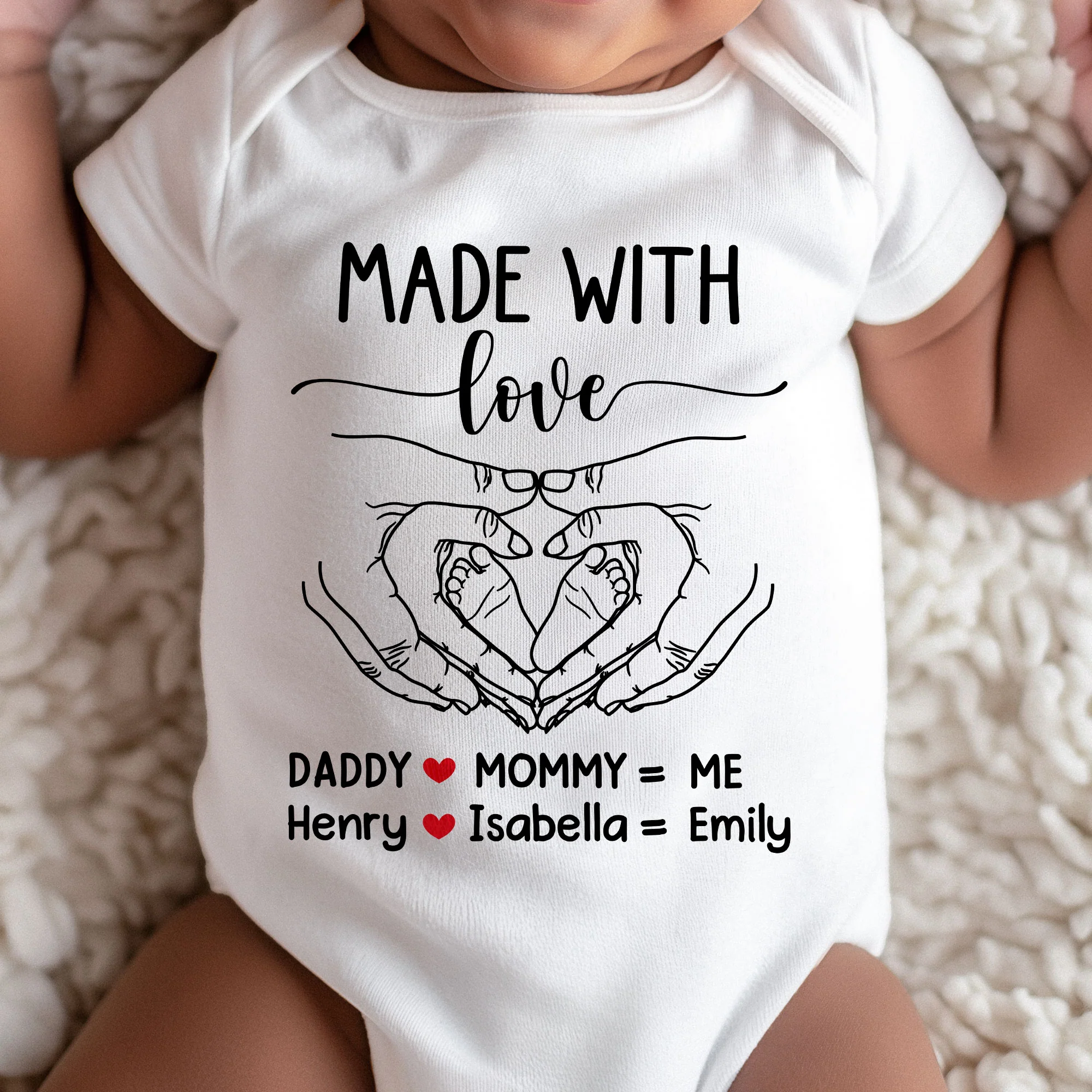 Made With Love - Personalized Baby Bodysuit - Image 3