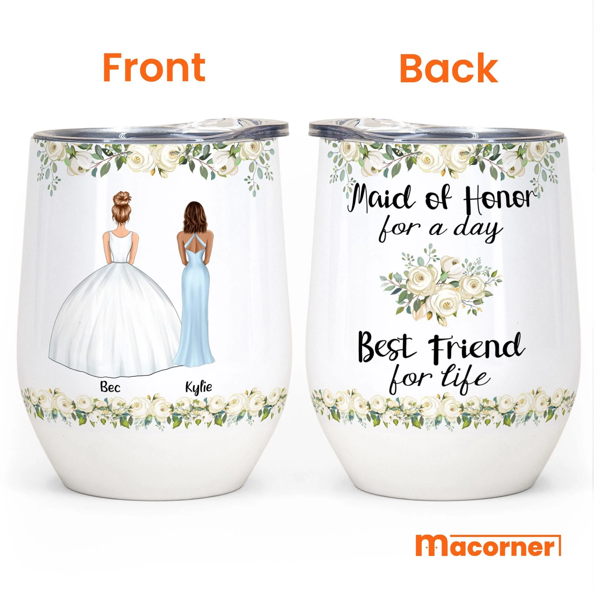 Maid Of Honor - Personalized Wine Tumbler - Image 4