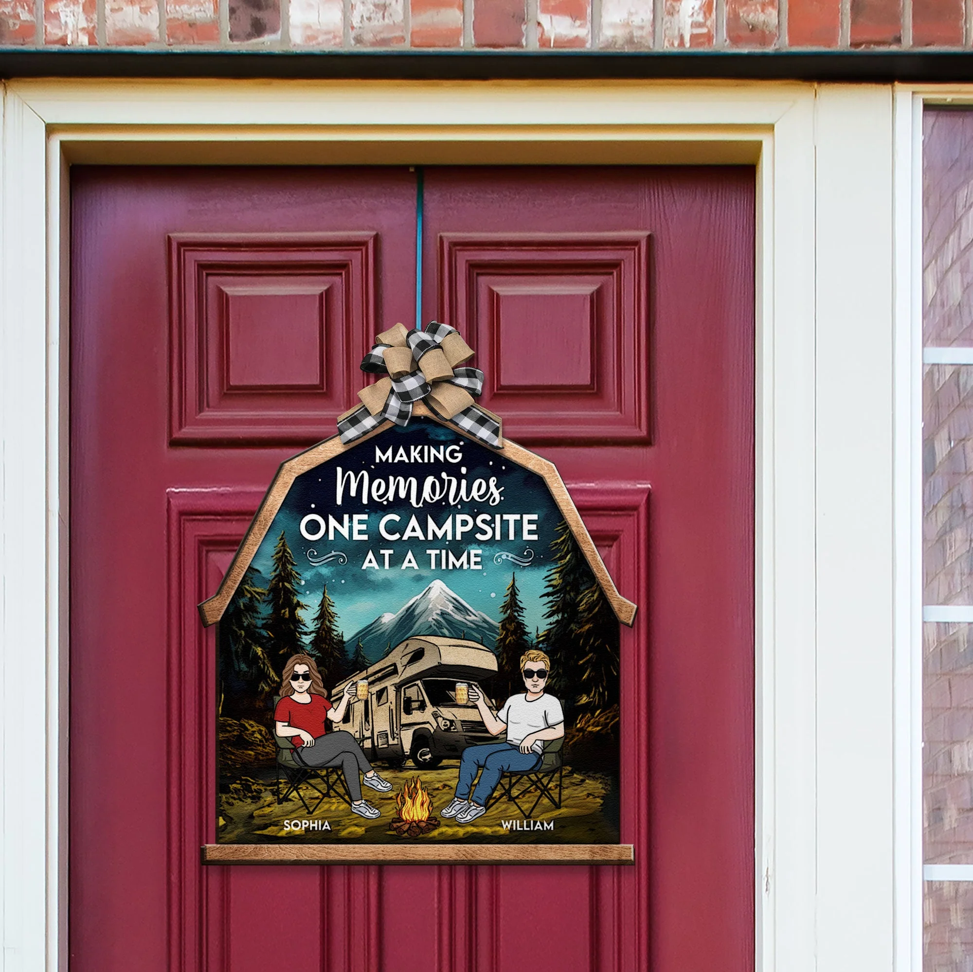 Making Memories One Campsite At A Time - Personalized Custom Shaped Wood Sign - Image 2