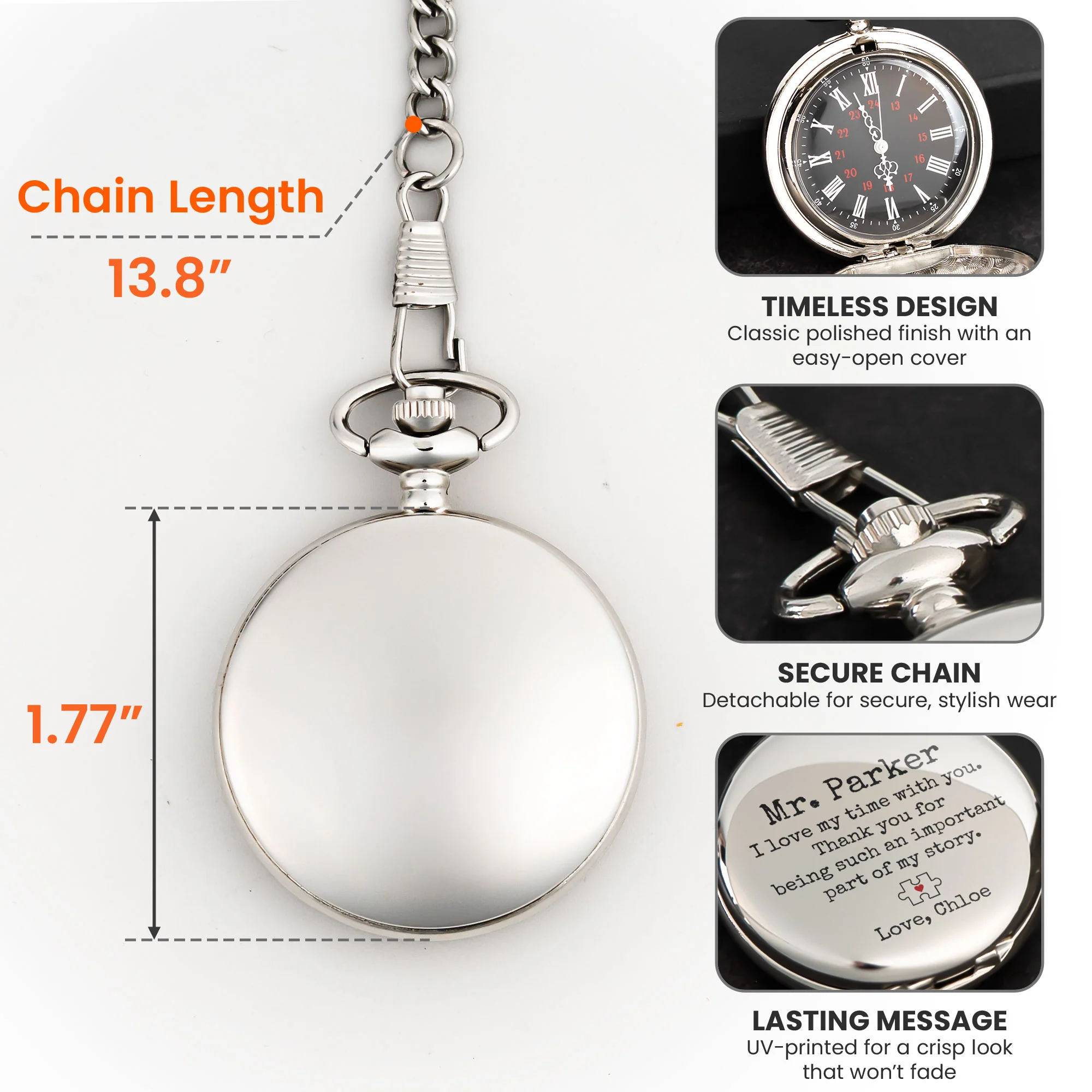 Male Teacher Gift - Important Part Of My Story - Personalized Pocket Watch - Image 6