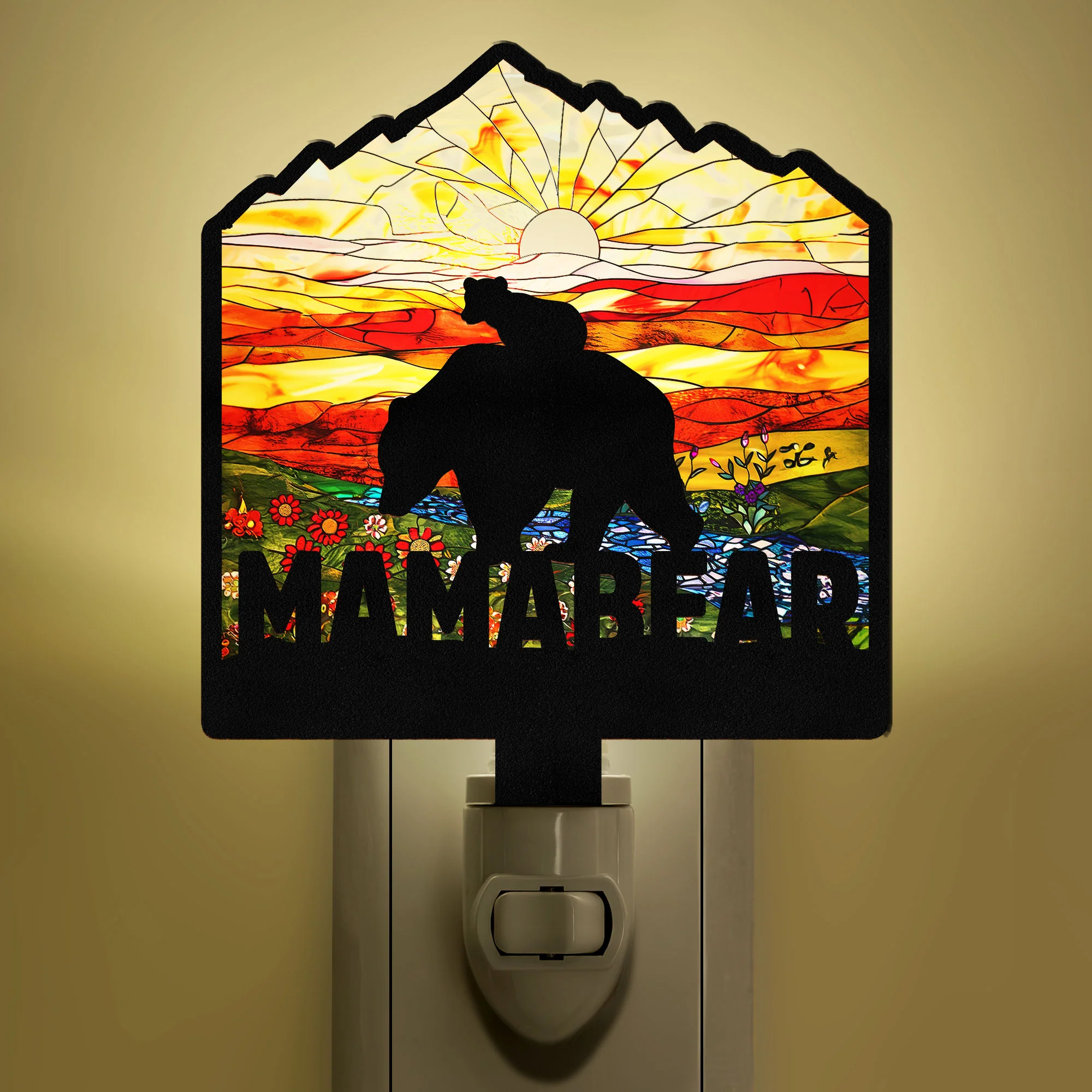 Mama Bear - Personalized Wood And Acrylic Night Light - Image 5