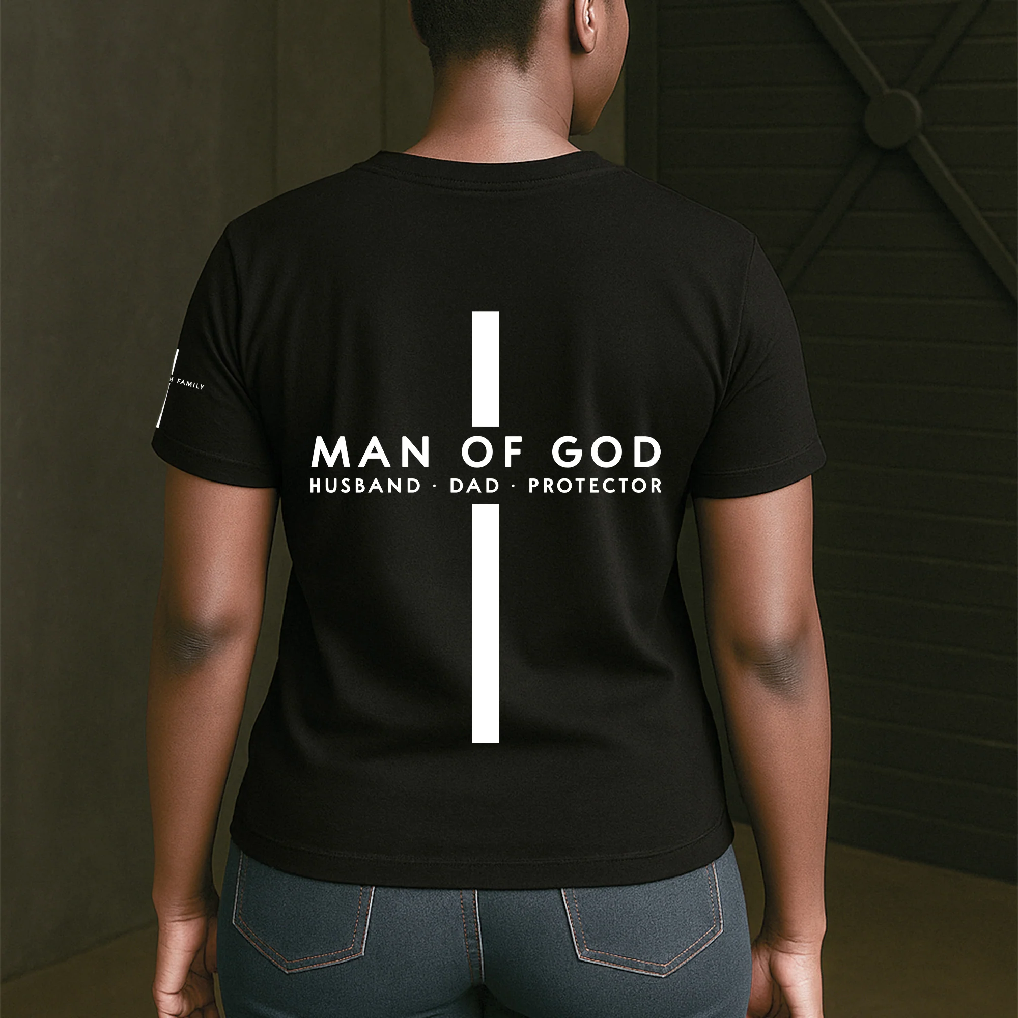 Man Of God - Custom Family Name On Sleeve - Pride Christian Gifts For Men, Husband, Dad - Personalized Shirt - Image 6