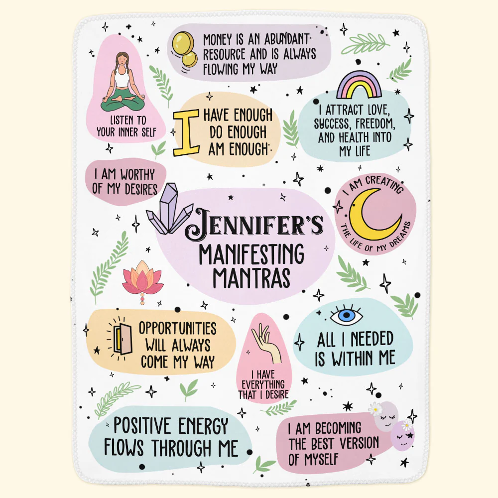 Manifesting Mantras Manifest Gift Affirmations Gift - Personalized Blanket - Image 6