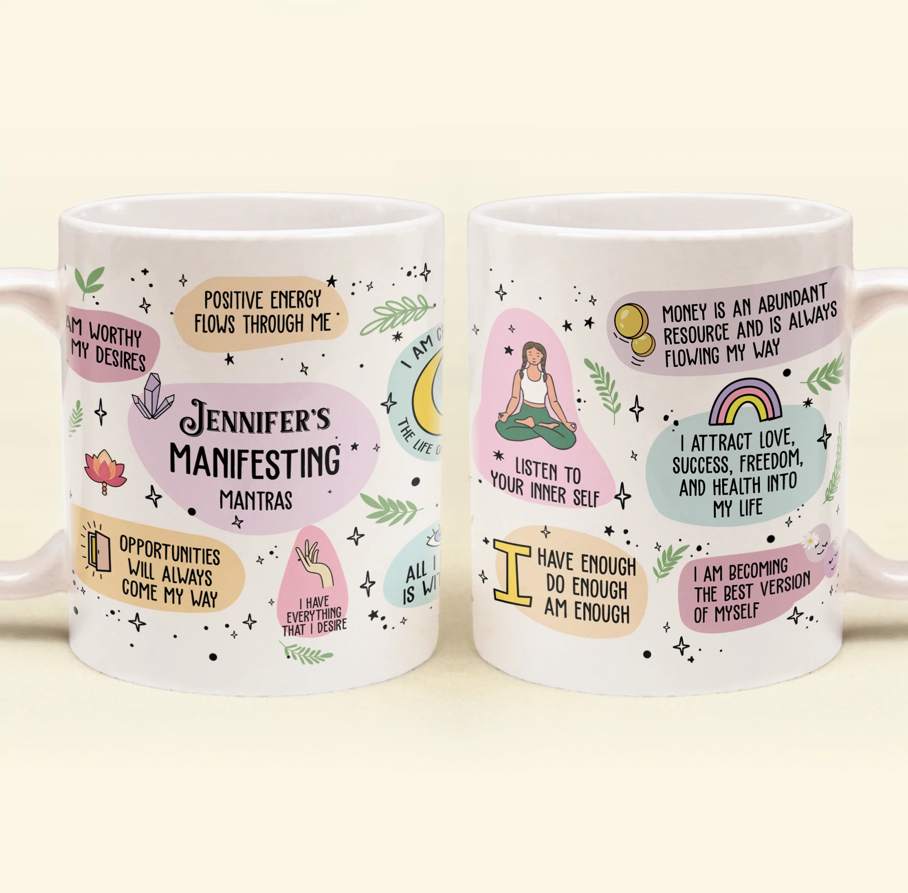 Manifesting Mantras Mug Manifest For Me Gift - Personalized Mug - Image 5