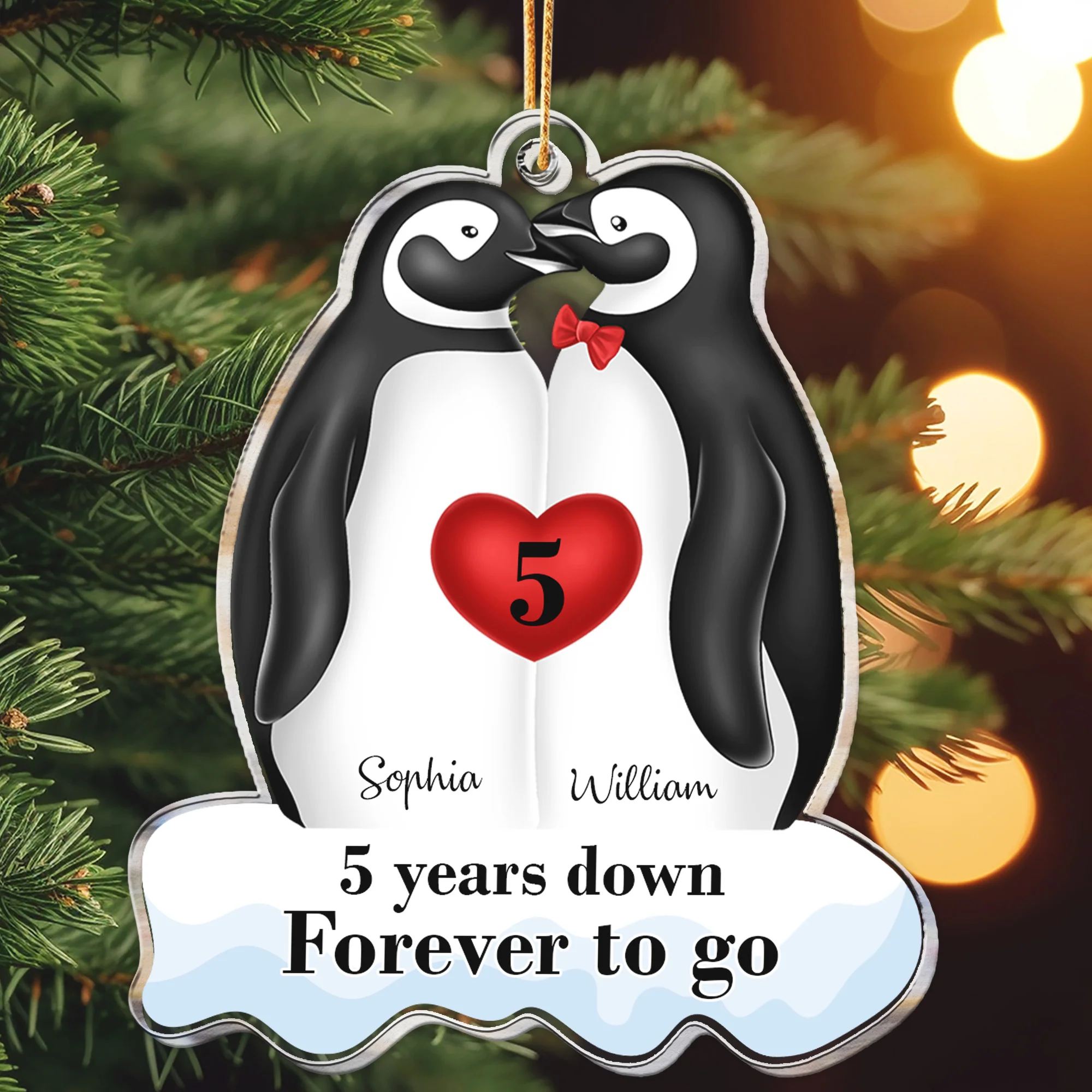 Many Years Down Forever To Go - Personalized Acrylic Ornament - Image 4