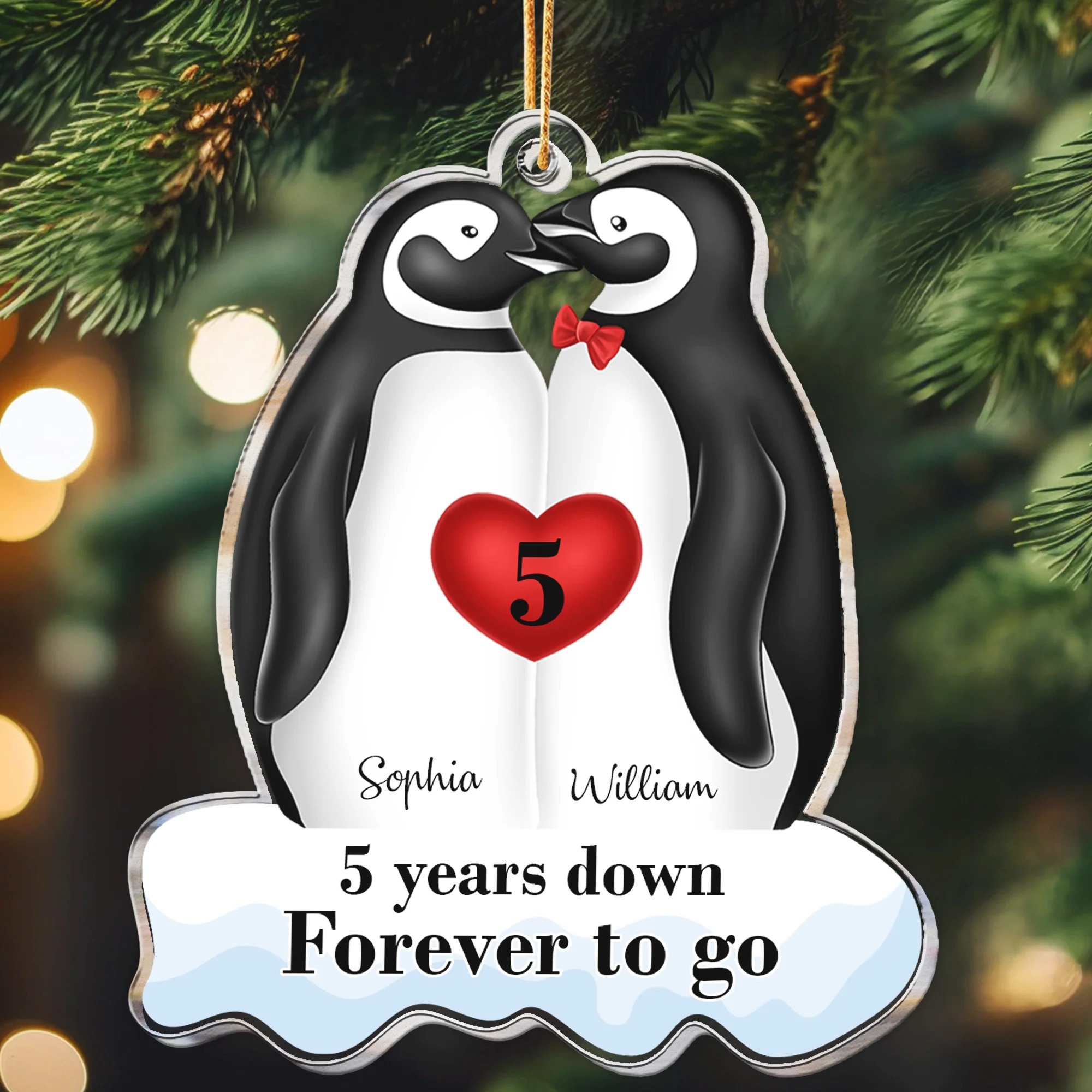 Many Years Down Forever To Go - Personalized Acrylic Ornament - Image 5