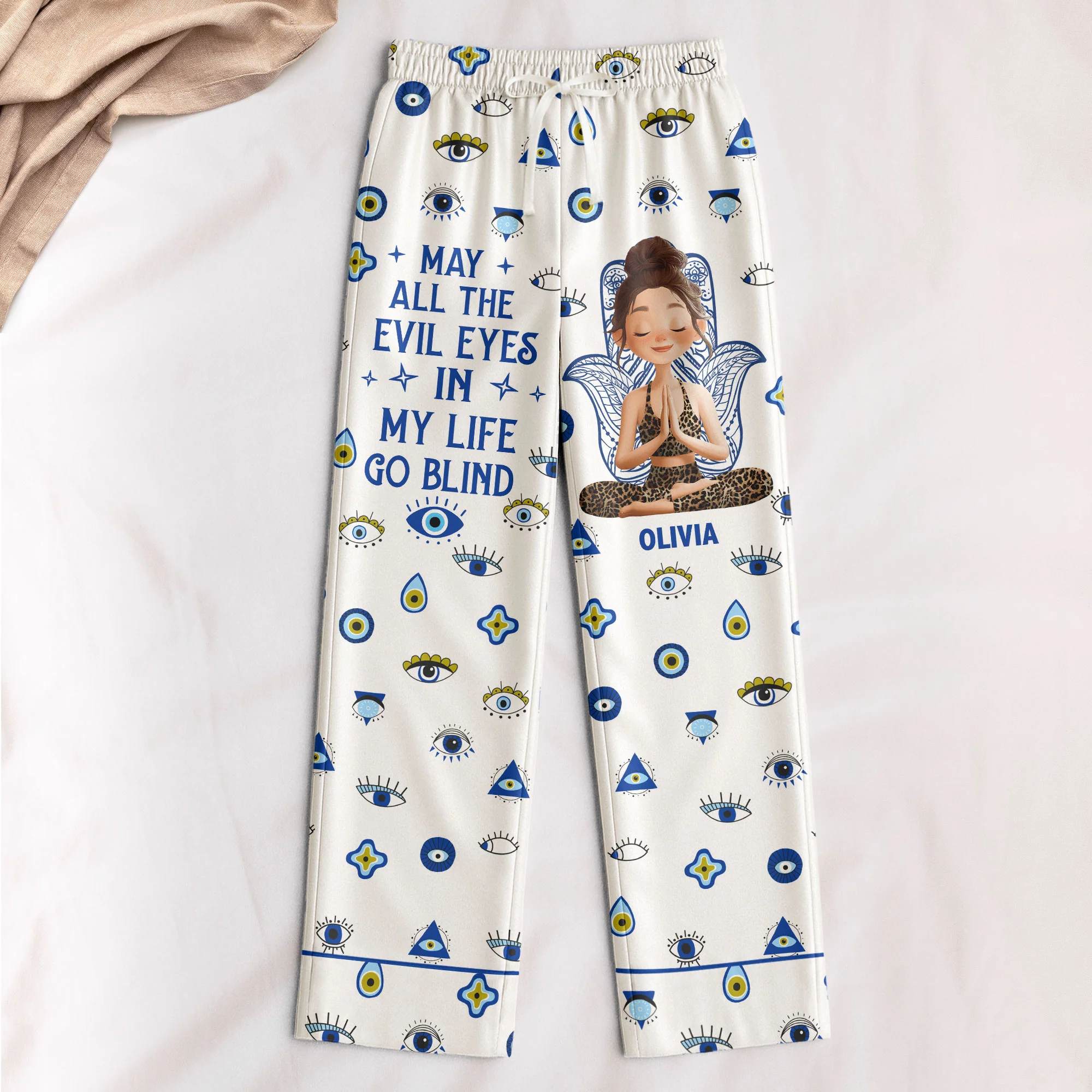 May All The Evil Eyes In My Life Go Blind - Personalized Satin Pajama Pants
