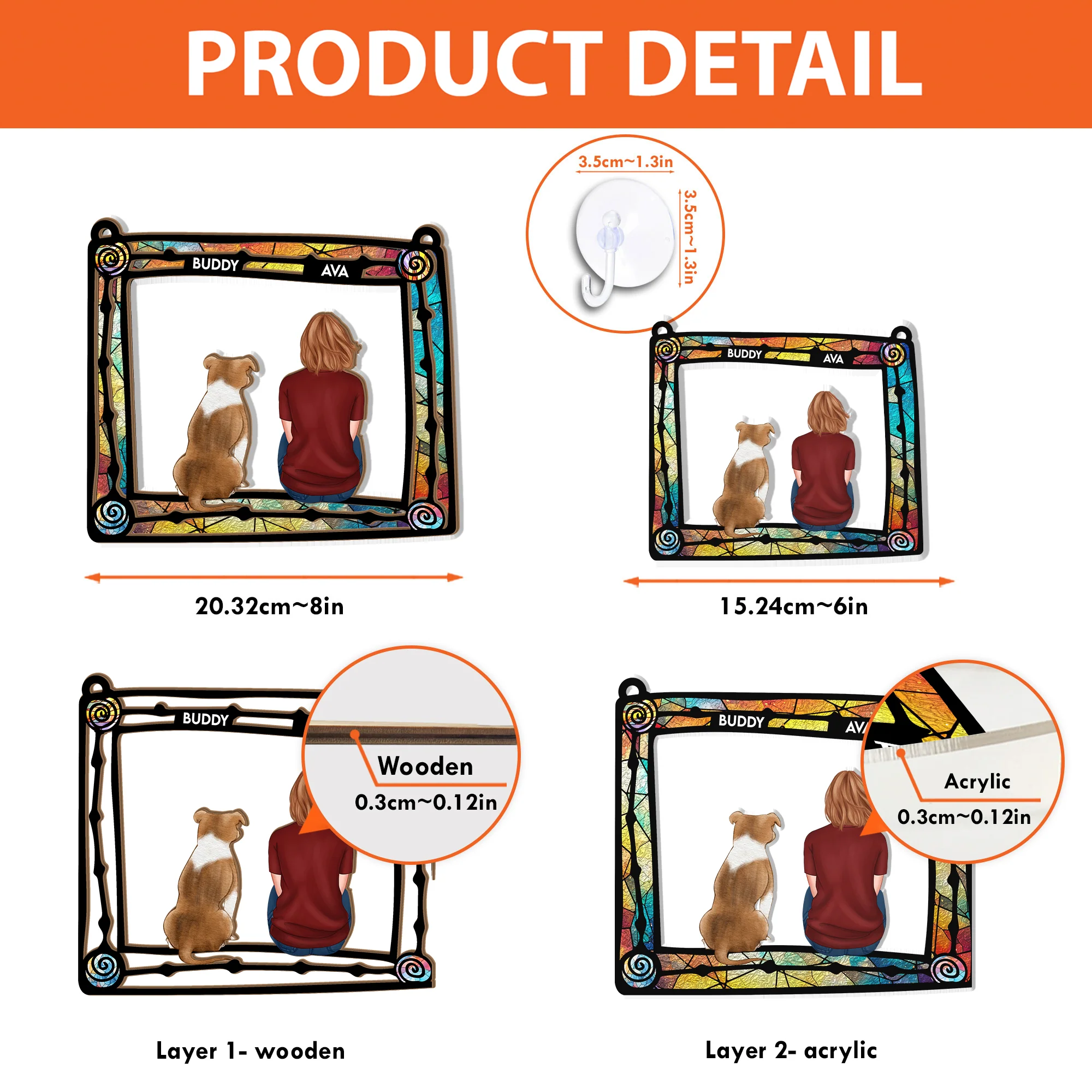Me & My Dog - Personalized Window Hanging Suncatcher Ornament - Image 4