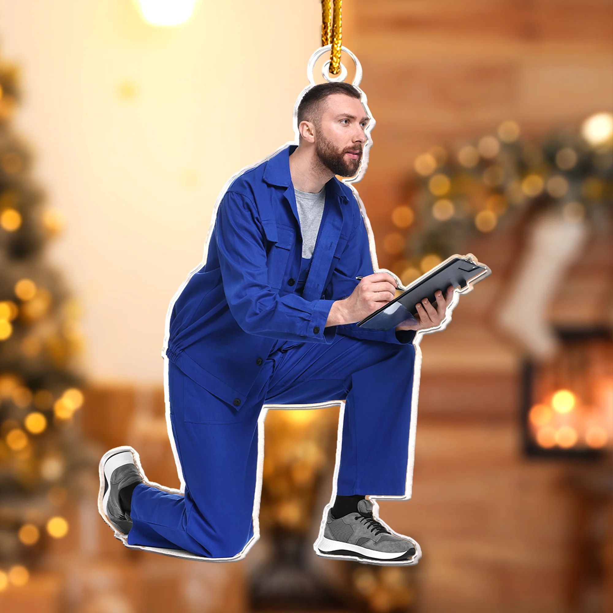 Mechanic Christmas Ornament - Personalized Acrylic Photo Ornament - Image 2