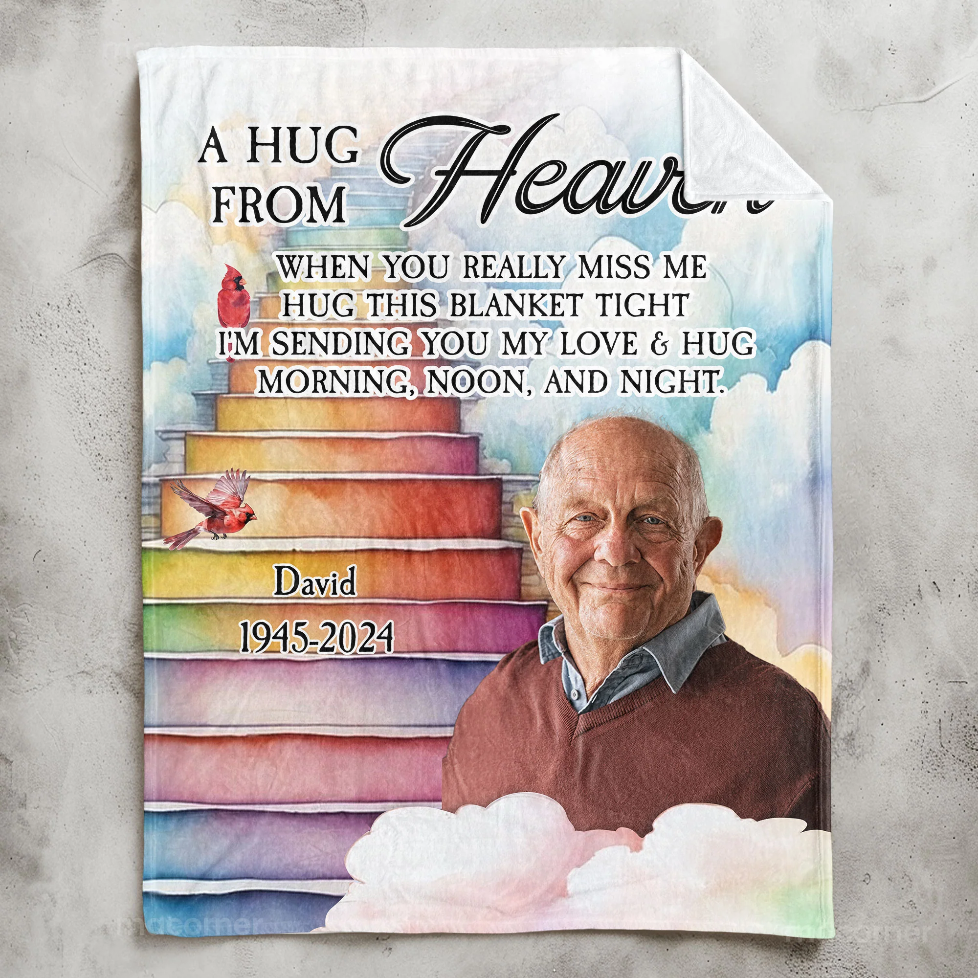 Memorial Blanket A Hug From Heaven - Personalized Photo Blanket - Image 4