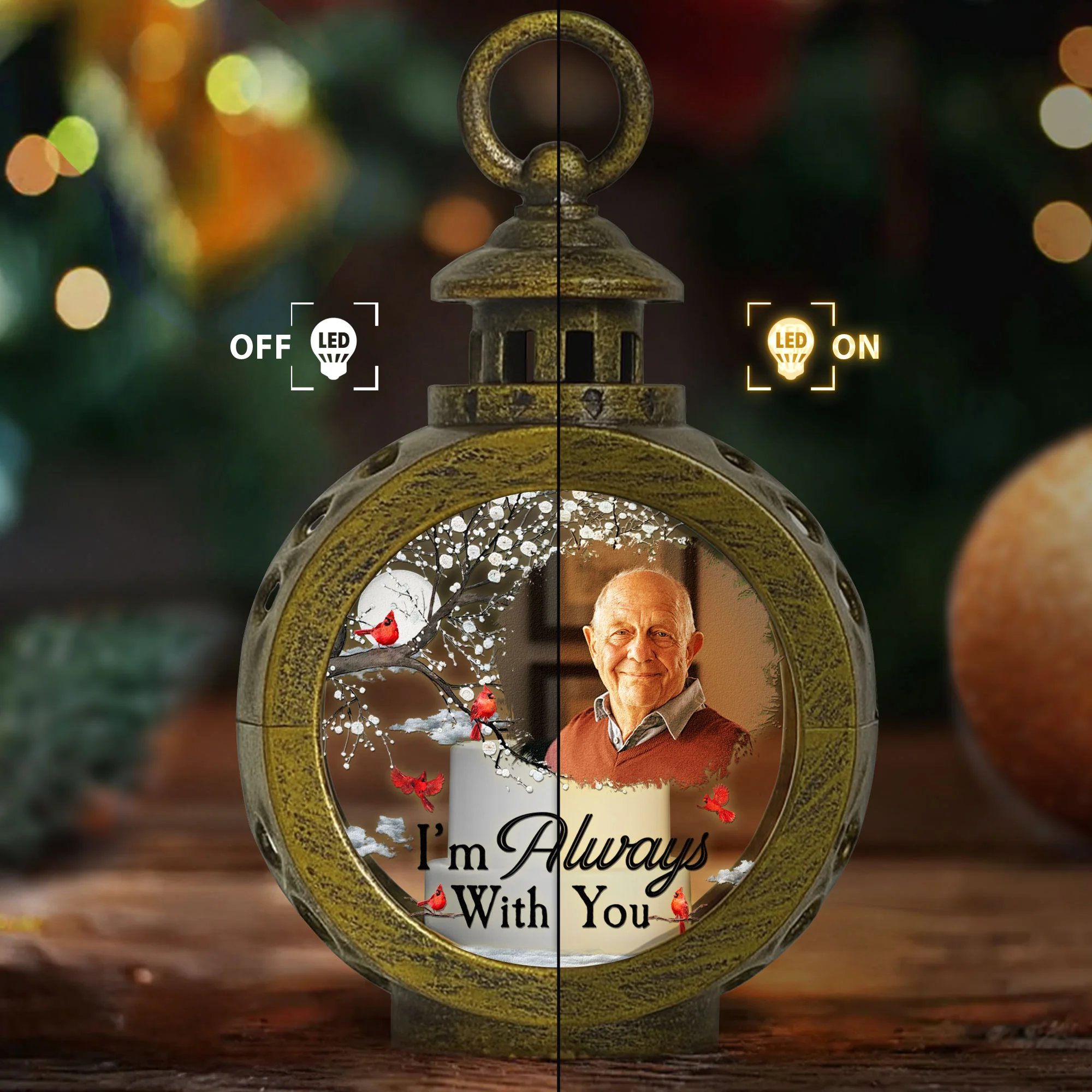Memorial Gift I'm Always With You - Personalized Photo Lantern Night Light - Image 4