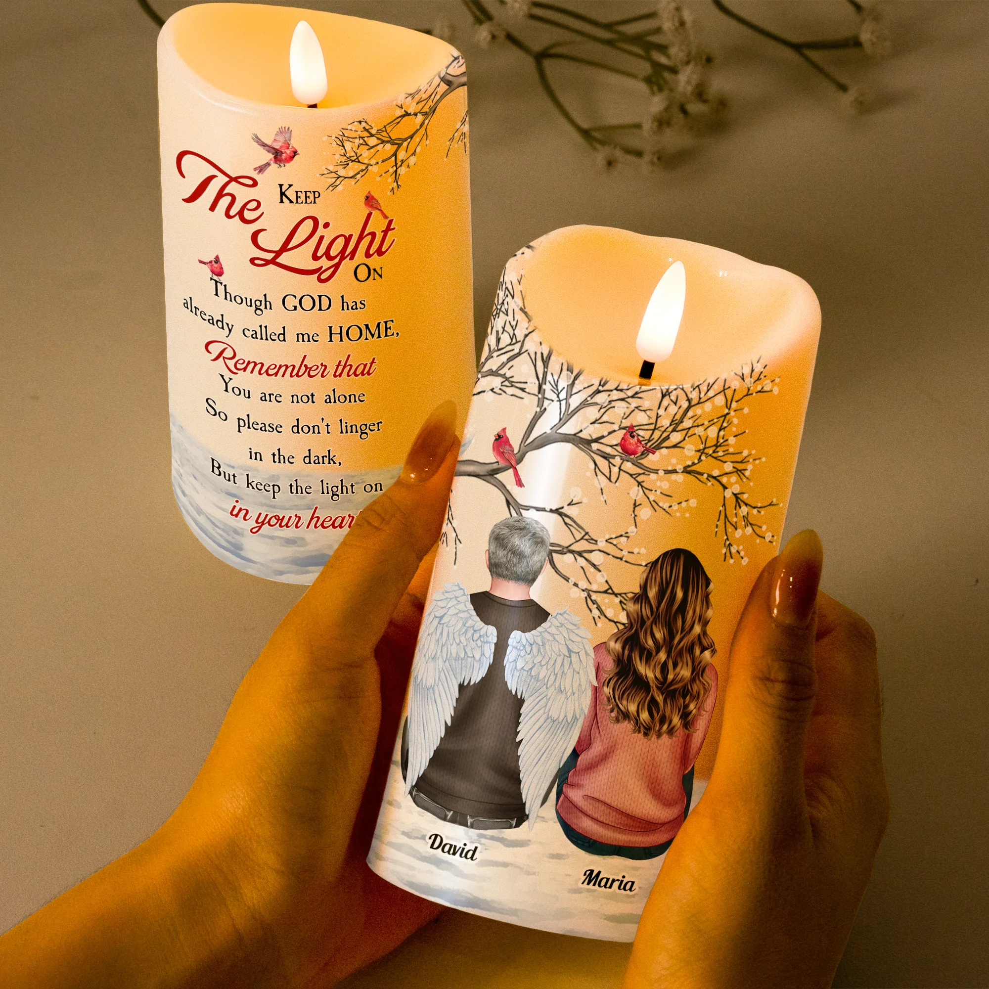 Memorial Led Candle Keep The Light On - Personalized Led Candle - Image 2