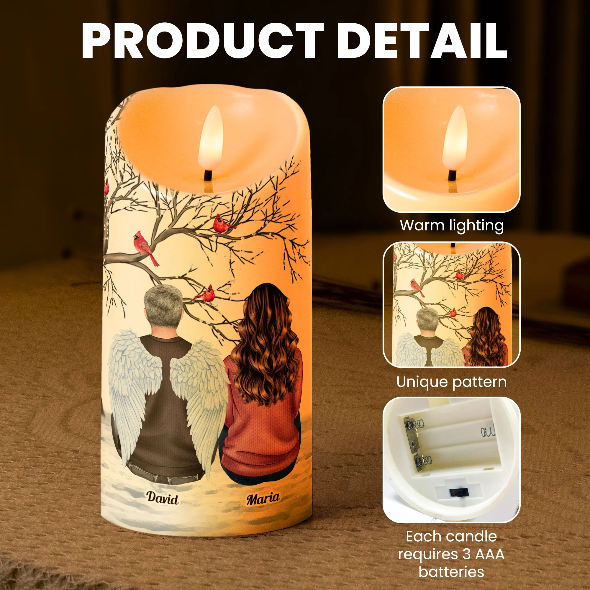 Memorial Led Candle Keep The Light On - Personalized Led Candle - Image 5