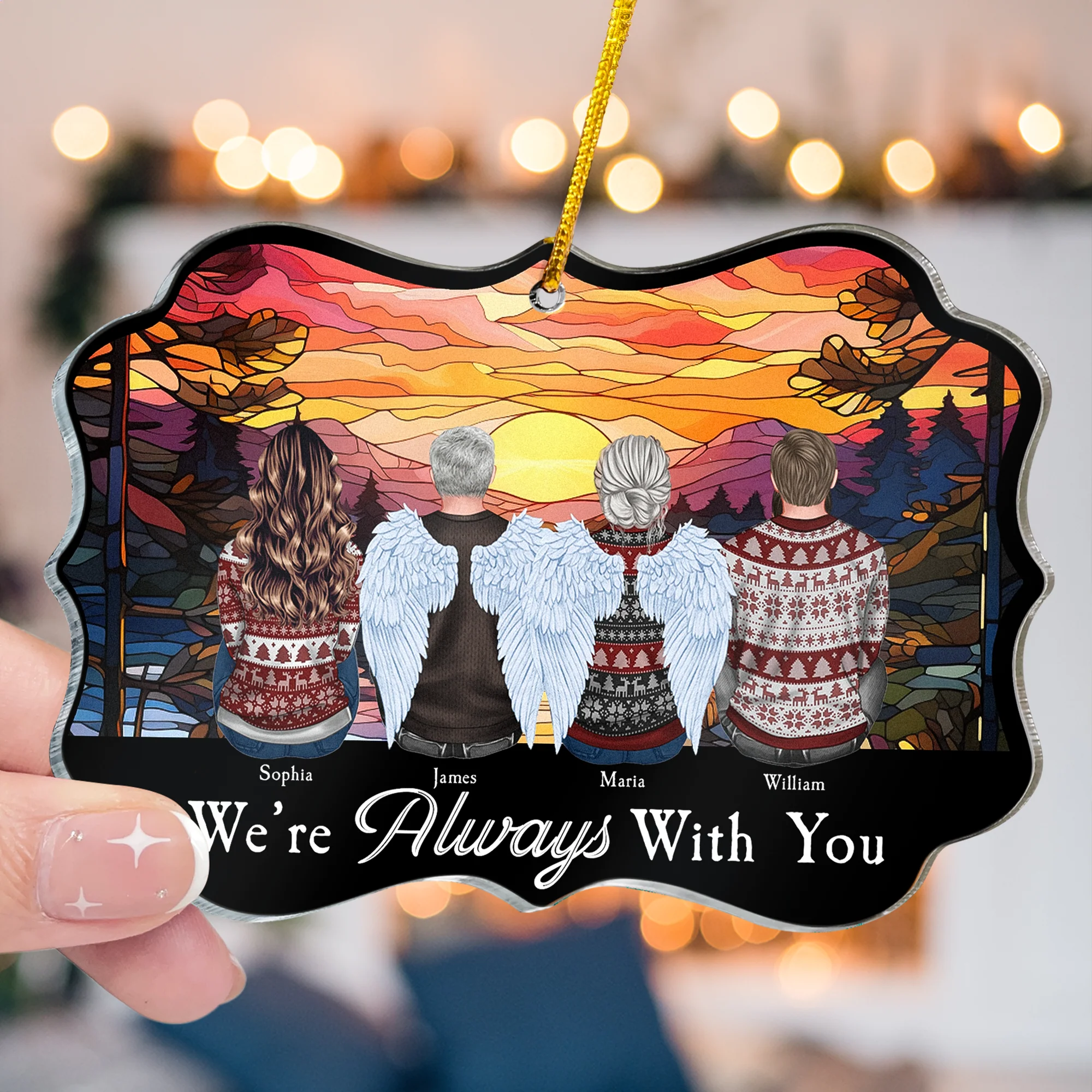 Memorial Ornament Always With You - Personalized Acrylic Ornament - Image 3