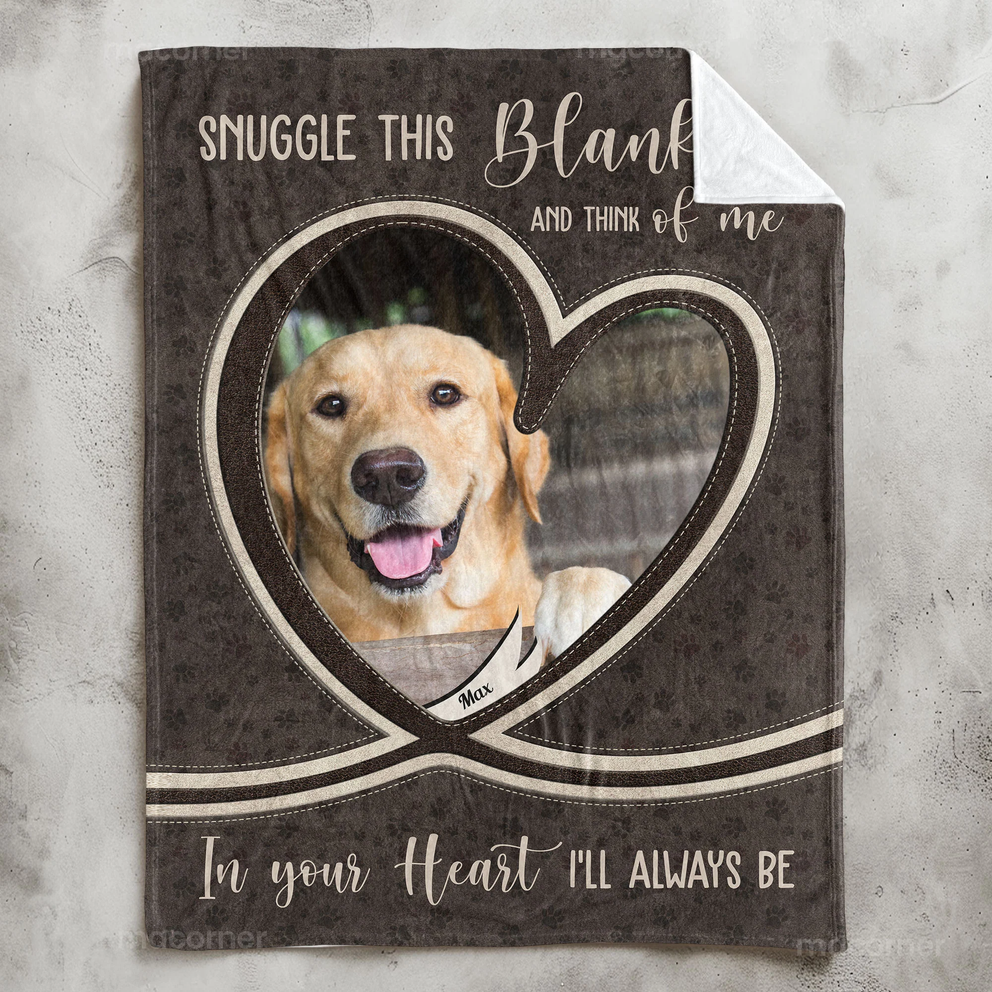 Memorial Pet Loss Snuggle This Blanket And Think Of Me - Personalized Photo Blanket - Image 8