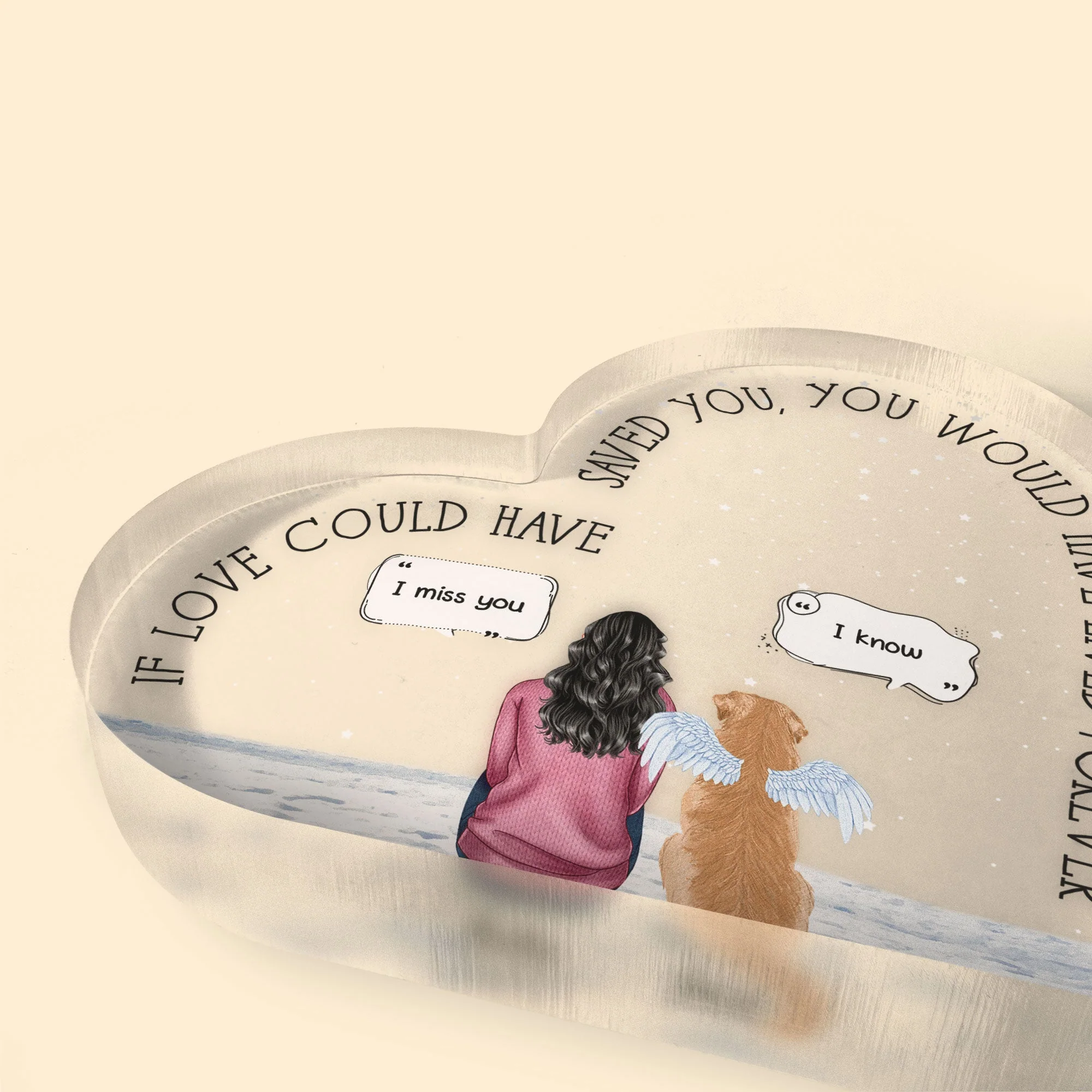 Memorial Pet - Personalized Heart Shaped Acrylic Plaque - Image 3